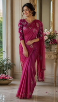 Fendy Silk Handwork Ready To Wear Saree