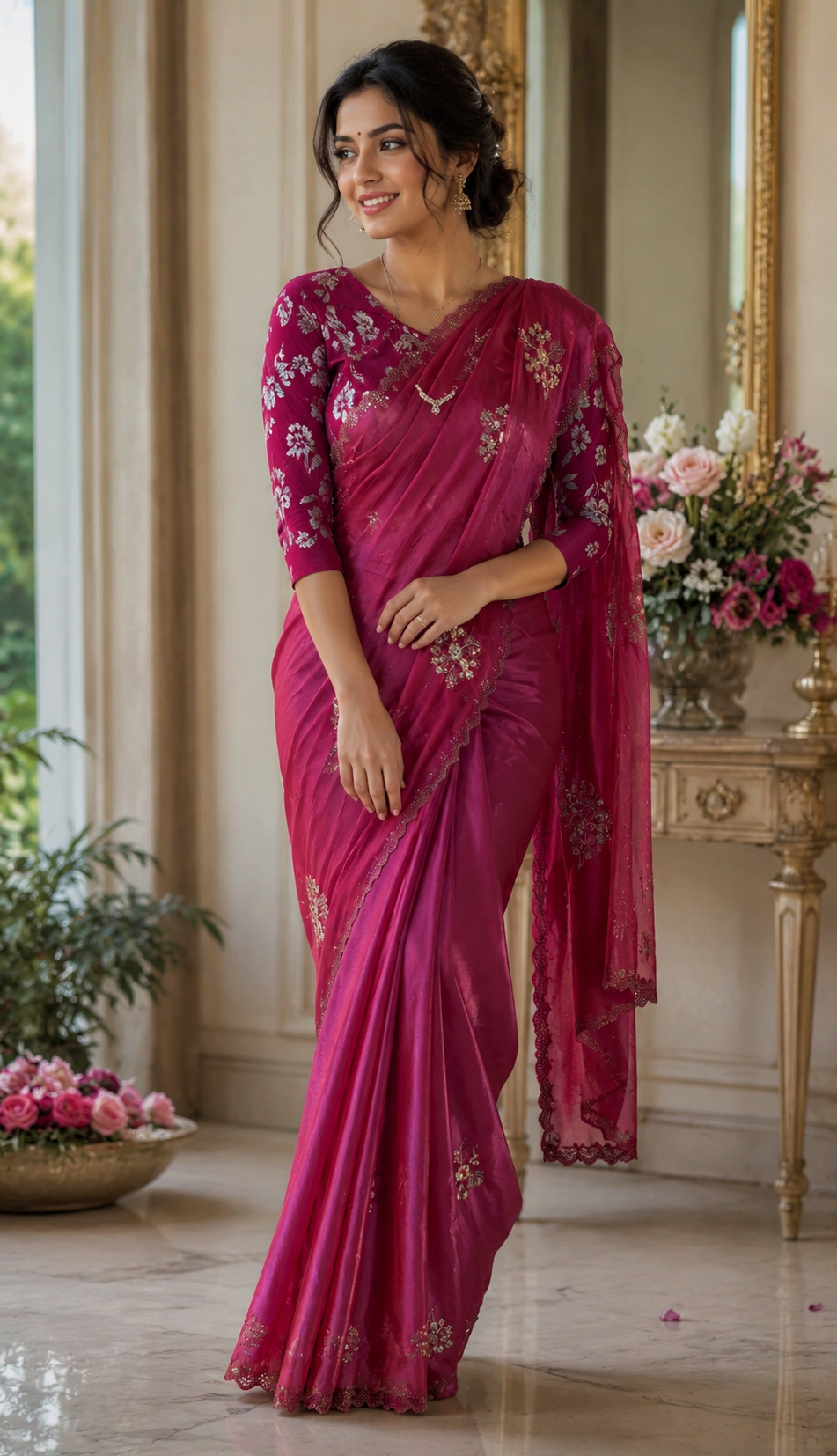 Fendy Silk Handwork Ready To Wear Saree