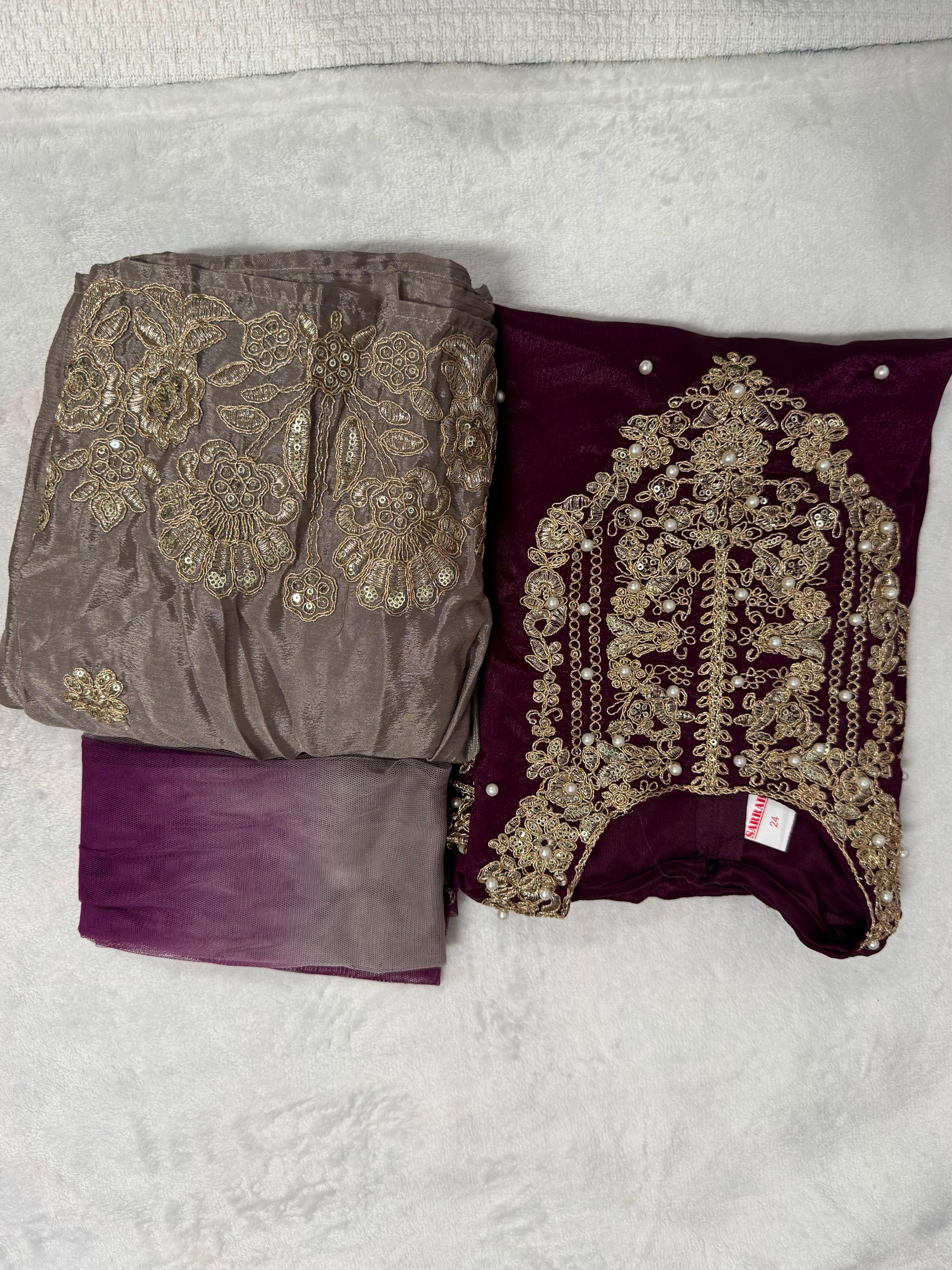 Kids Kurthi Set with Jari worked