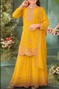 Girls Plazzo Set with embroidary and stone worked