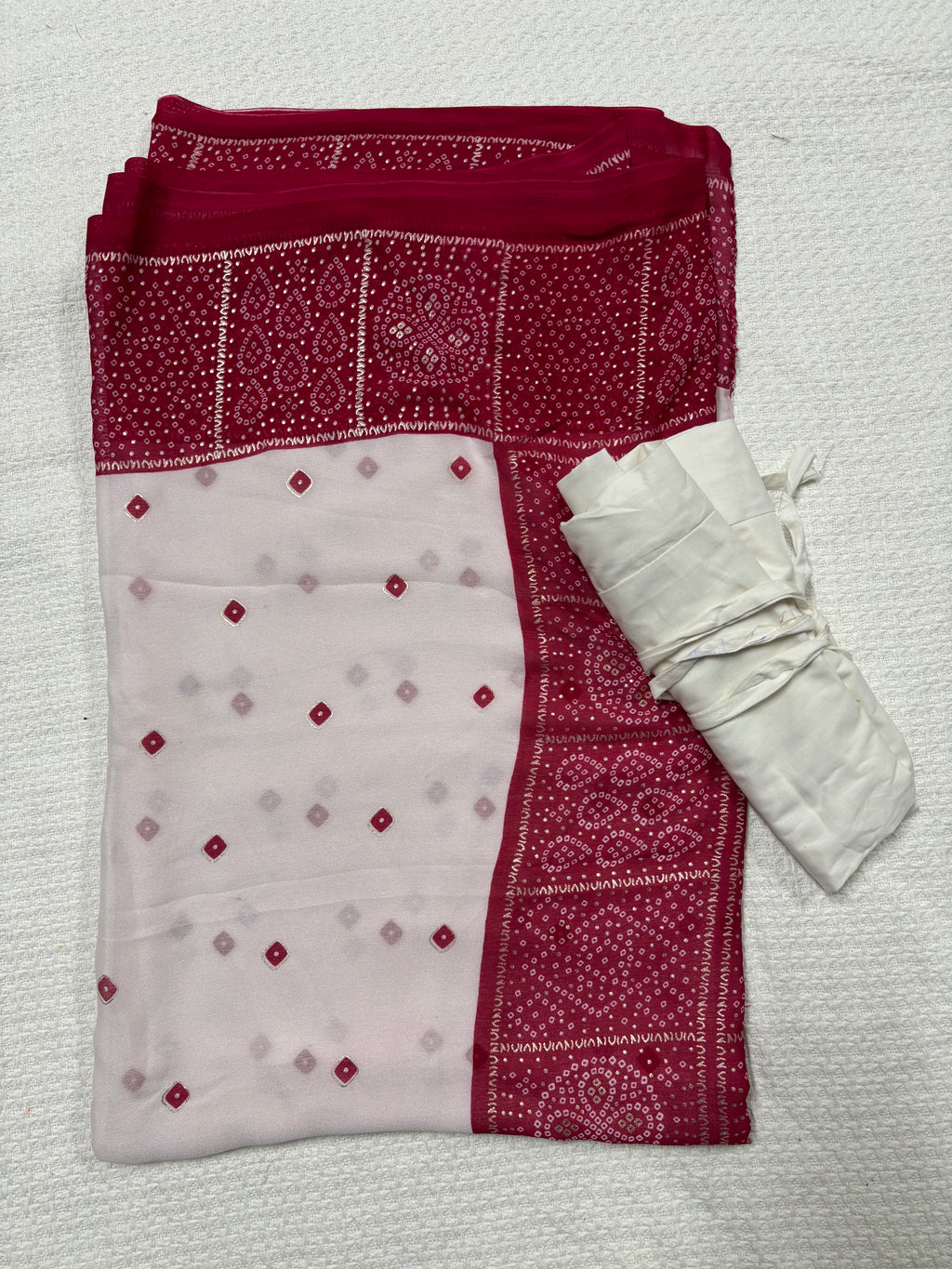 Chunri Print Saree with Peticot