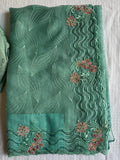 Blue Nimboli Silk Saree with Stone, Embroidery & Sequin Work