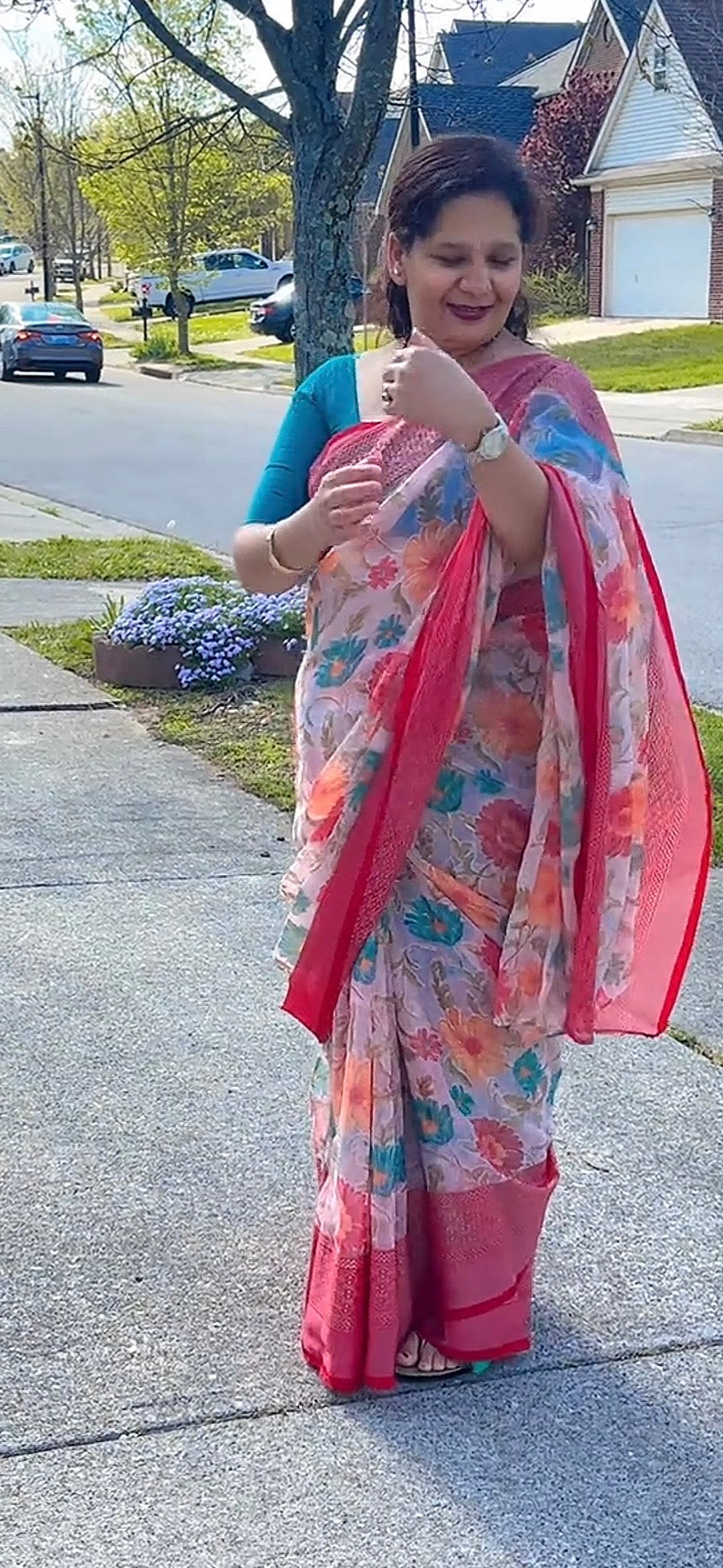 Brasso floral saree