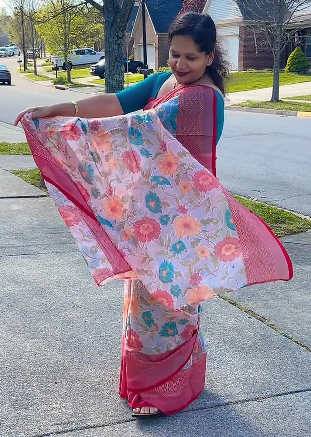 Brasso floral saree