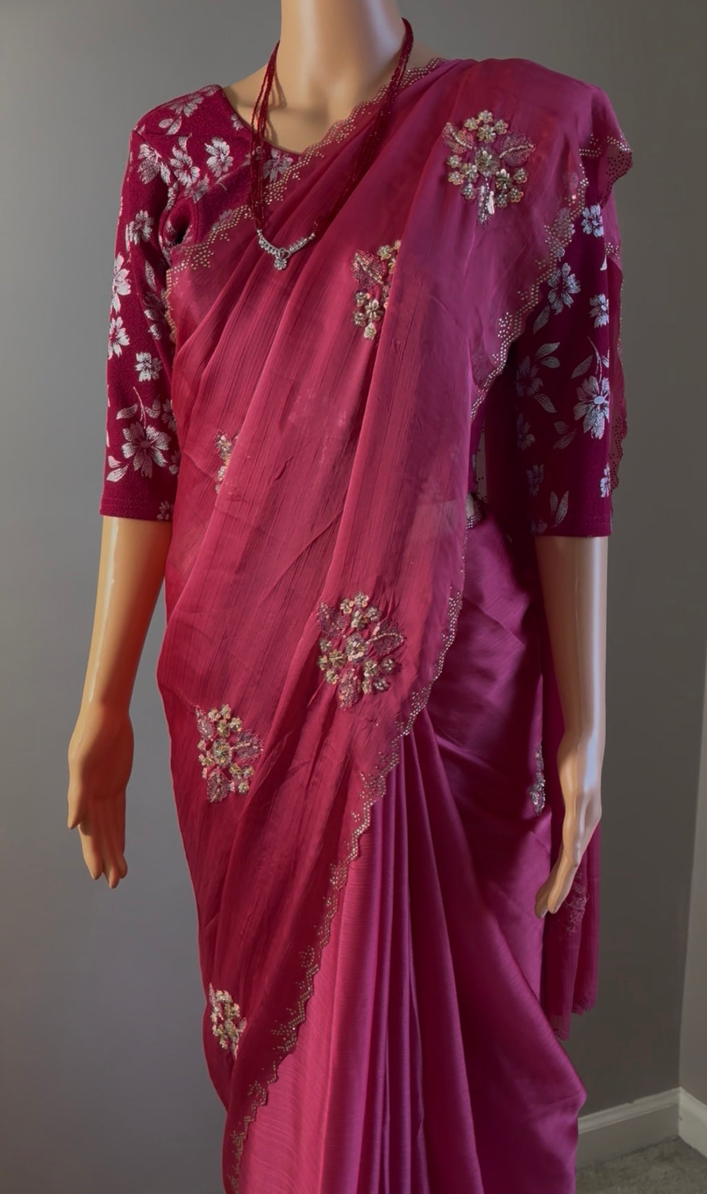 Fendy Silk Handwork Ready To Wear Saree