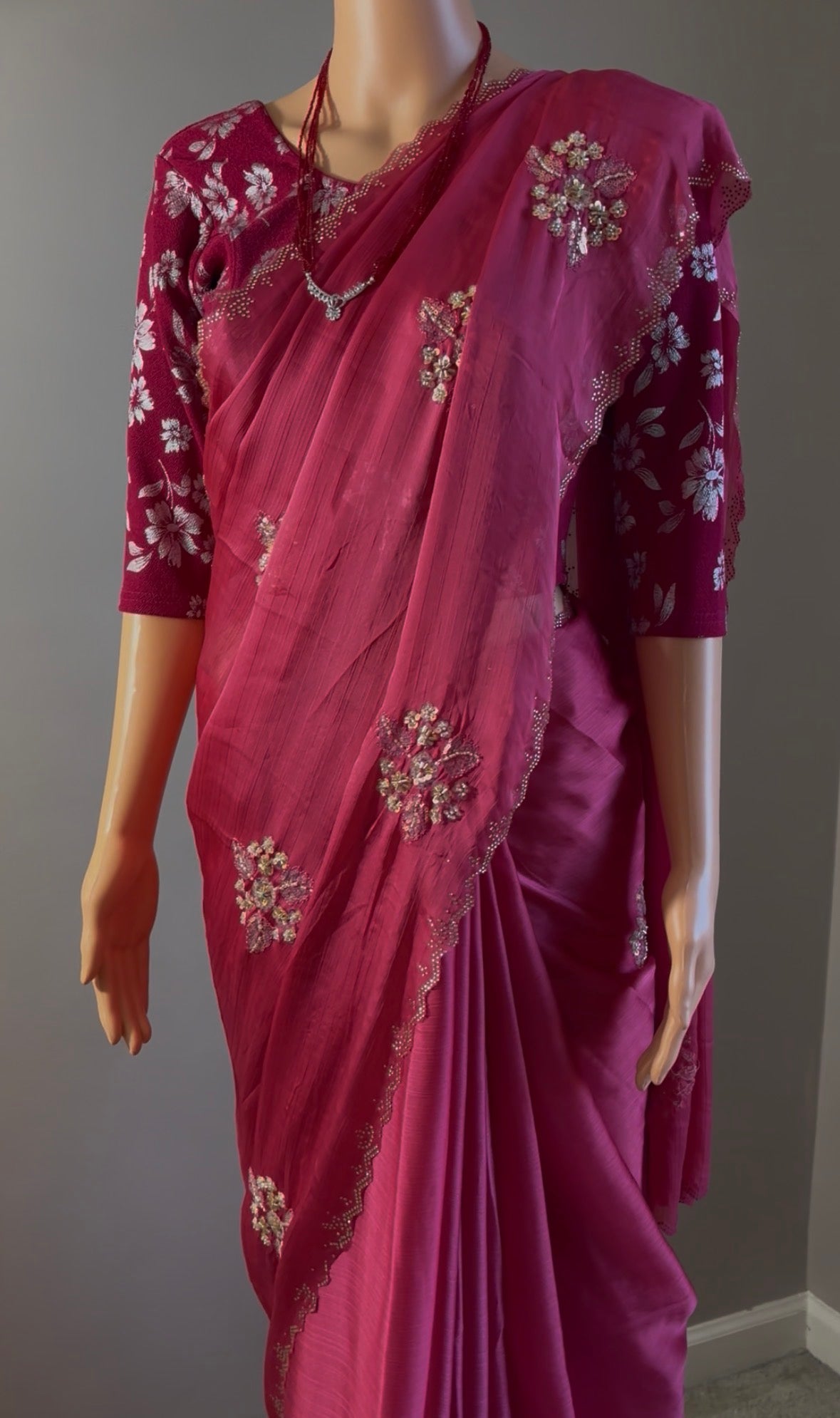 Fendy Silk Handwork Ready To Wear Saree