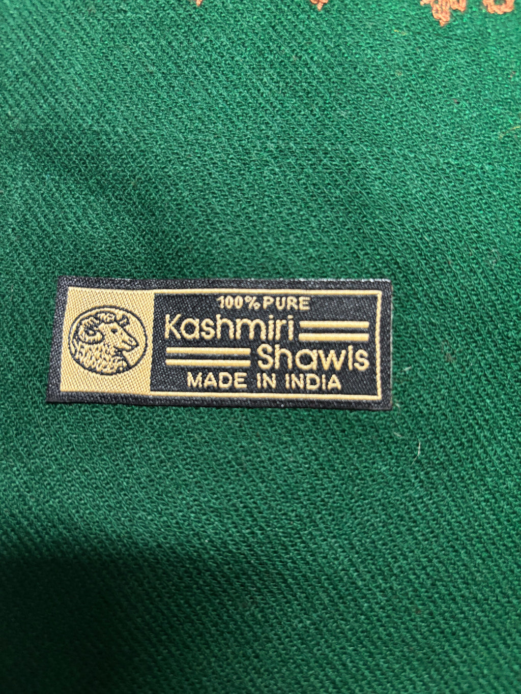 100% Kashmiri Shawl With Heavy Floral Pattern