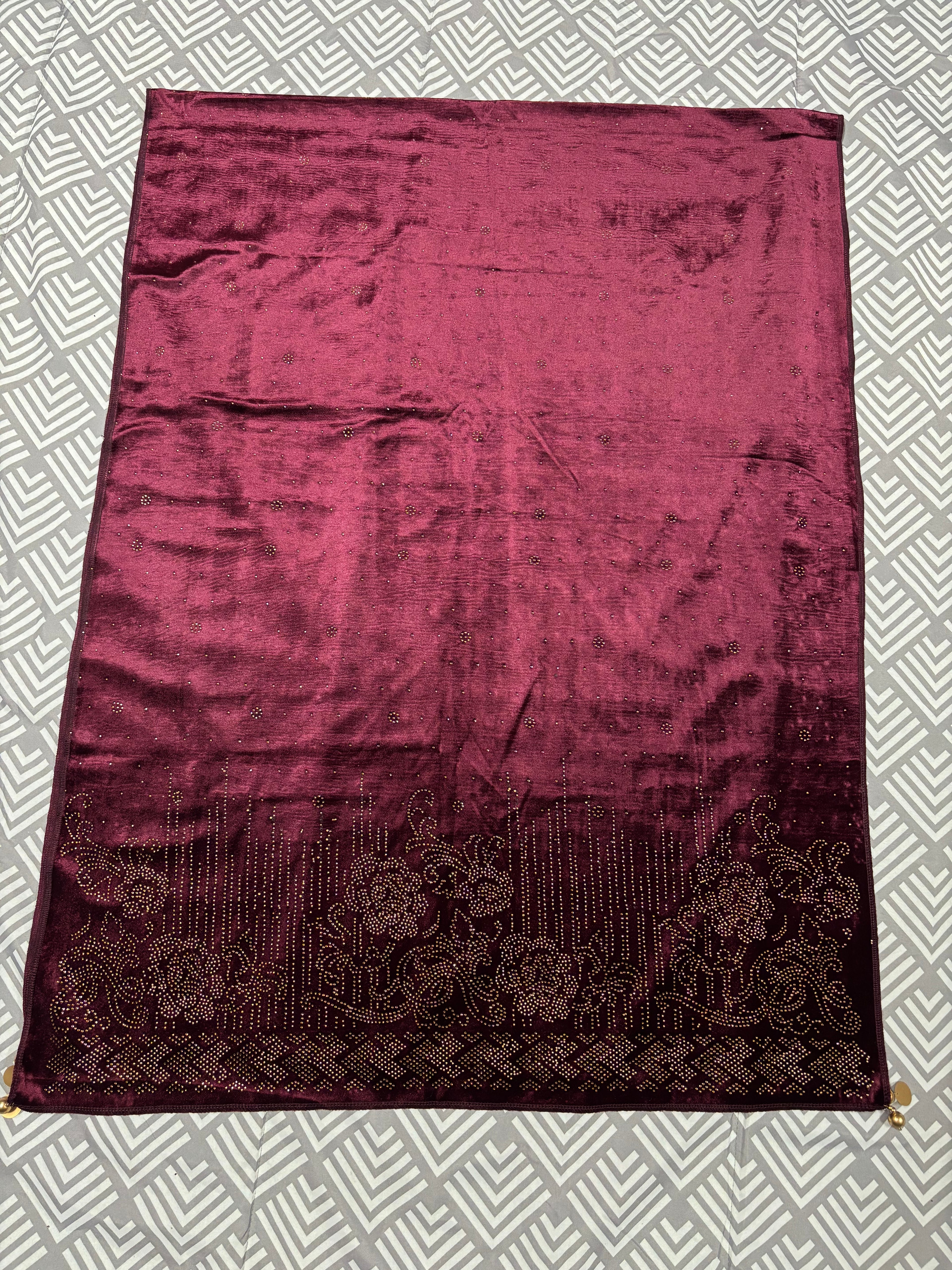 Velvet Shawl with Rihno stone work