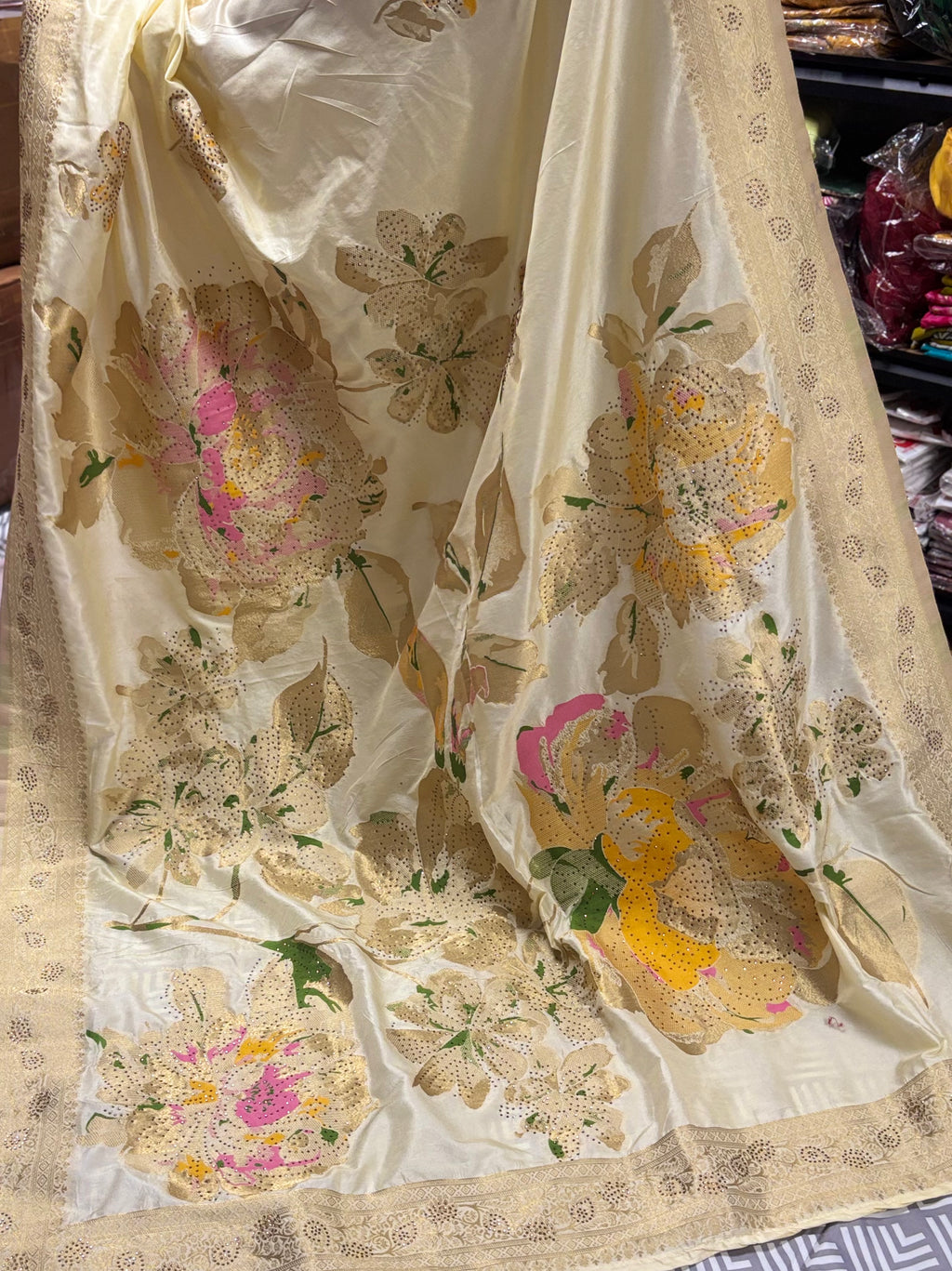 Authentic Banarasi Patrila Seroski Worked Saree With Fully Stiched Blouse