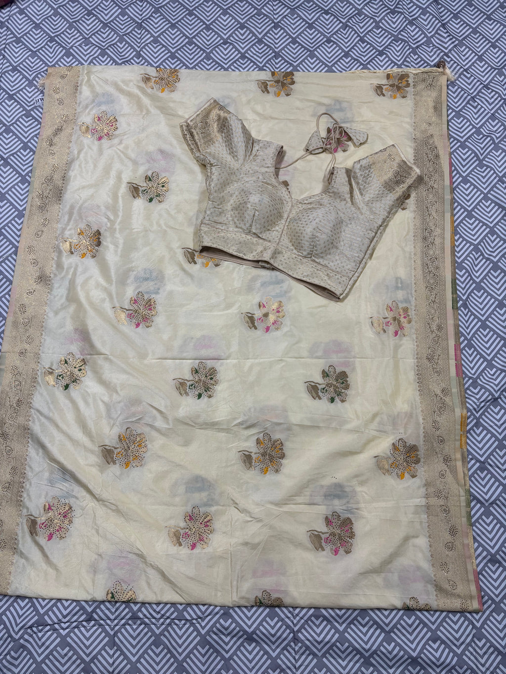 Authentic Banarasi Patrila saree with seroski work