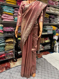 Banarasi Silk Saree with Rihno stone and glass beads Hand worked