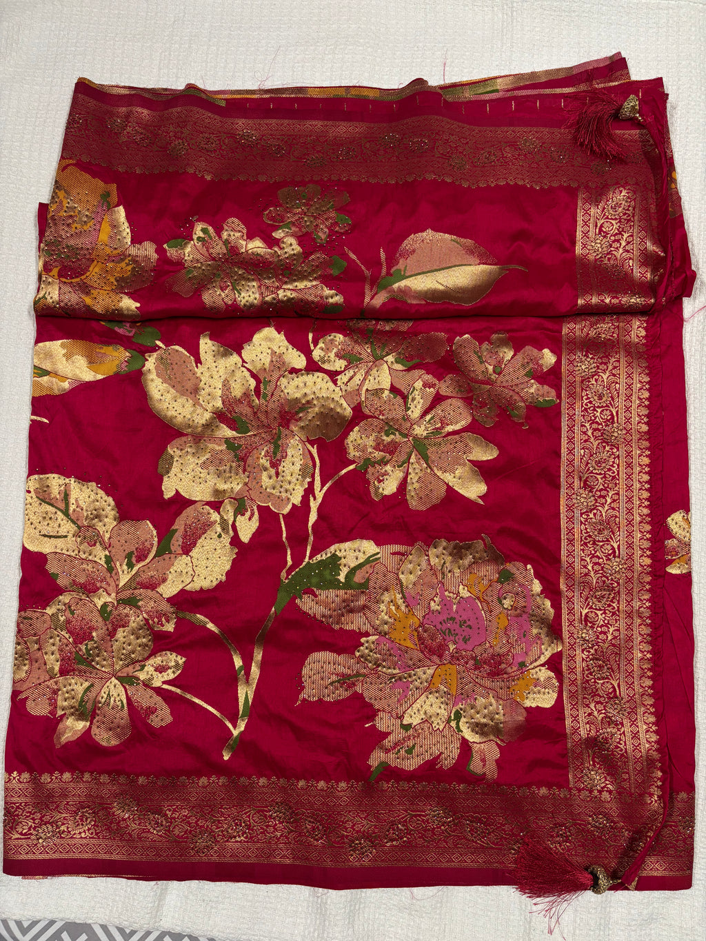 Authentic Banarasi Patrila Seroski Worked Saree With Fully Stiched Blouse