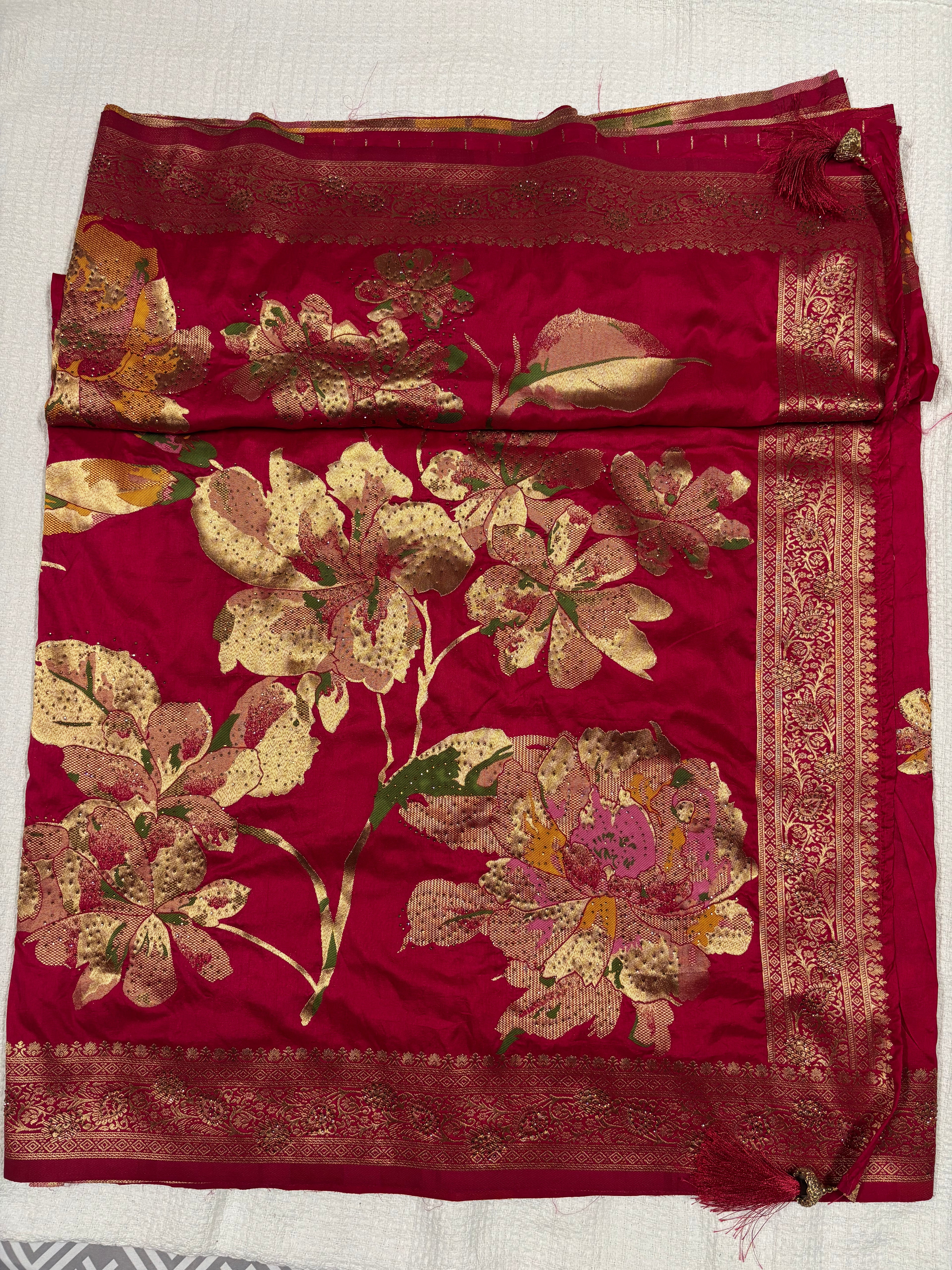 Authentic Banarasi Patrila saree with seroski work