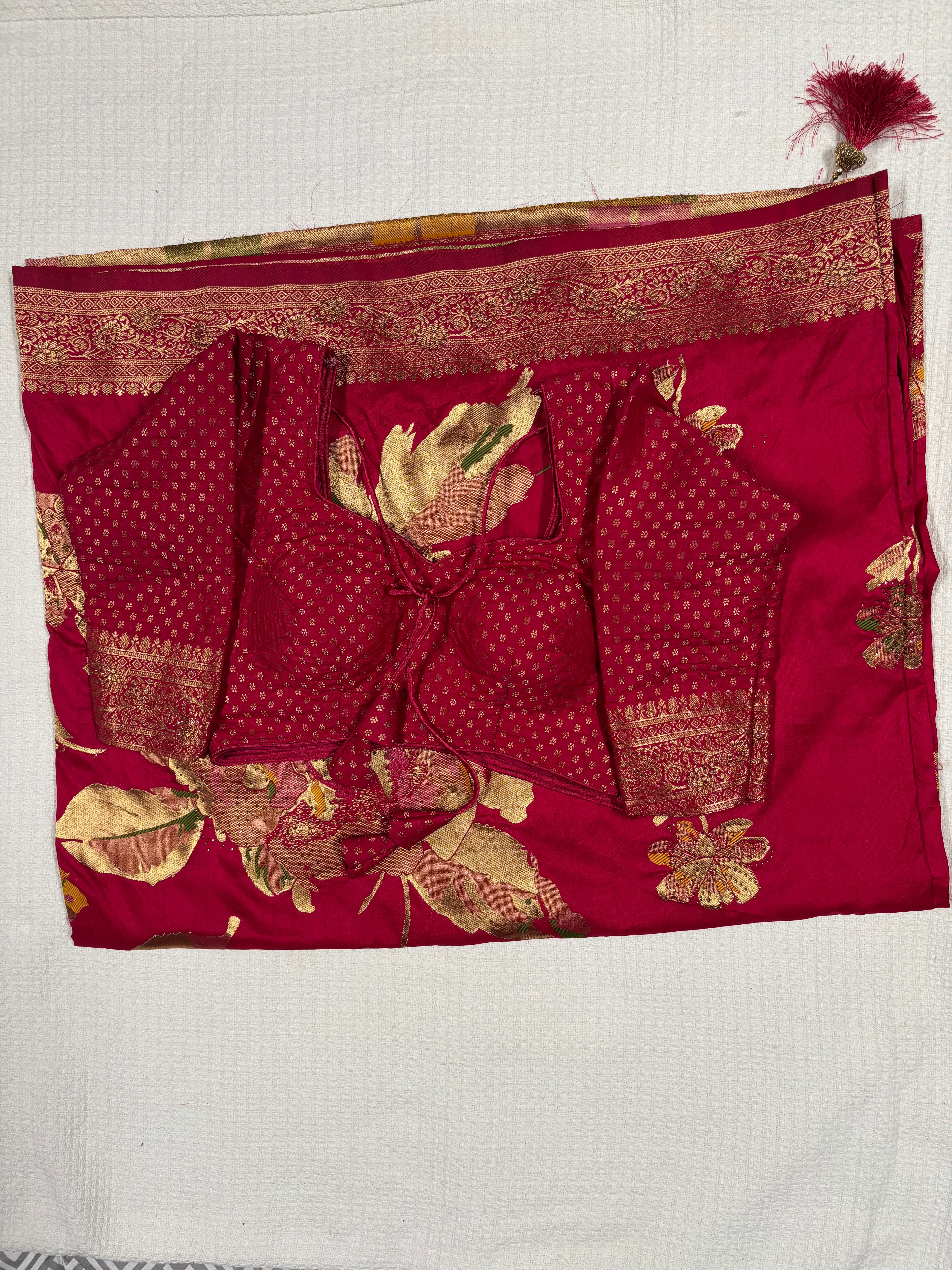 Authentic Banarasi Patrila saree with seroski work