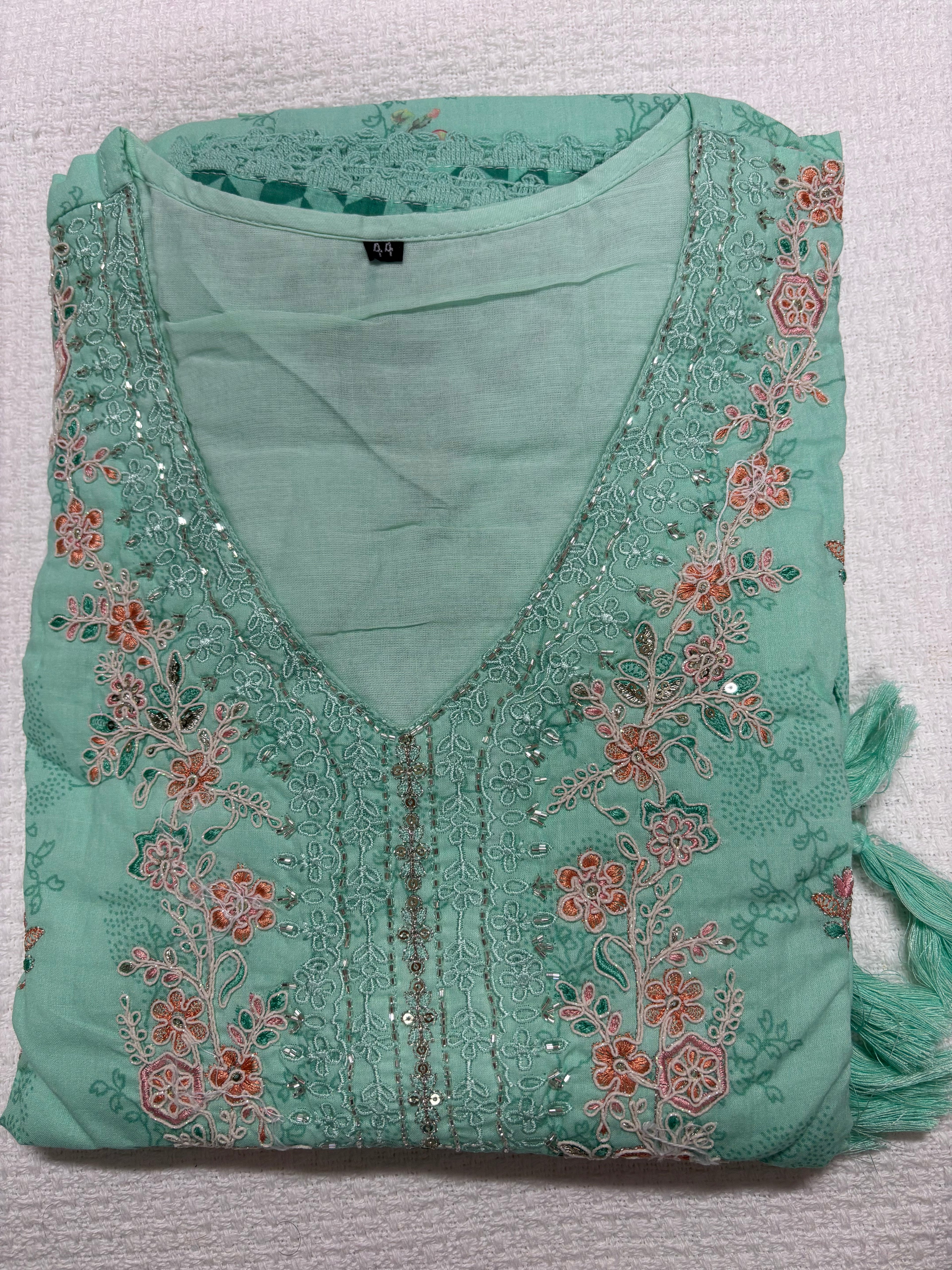 Floral Umbrella Salwar Set On Pure Soft Cotton