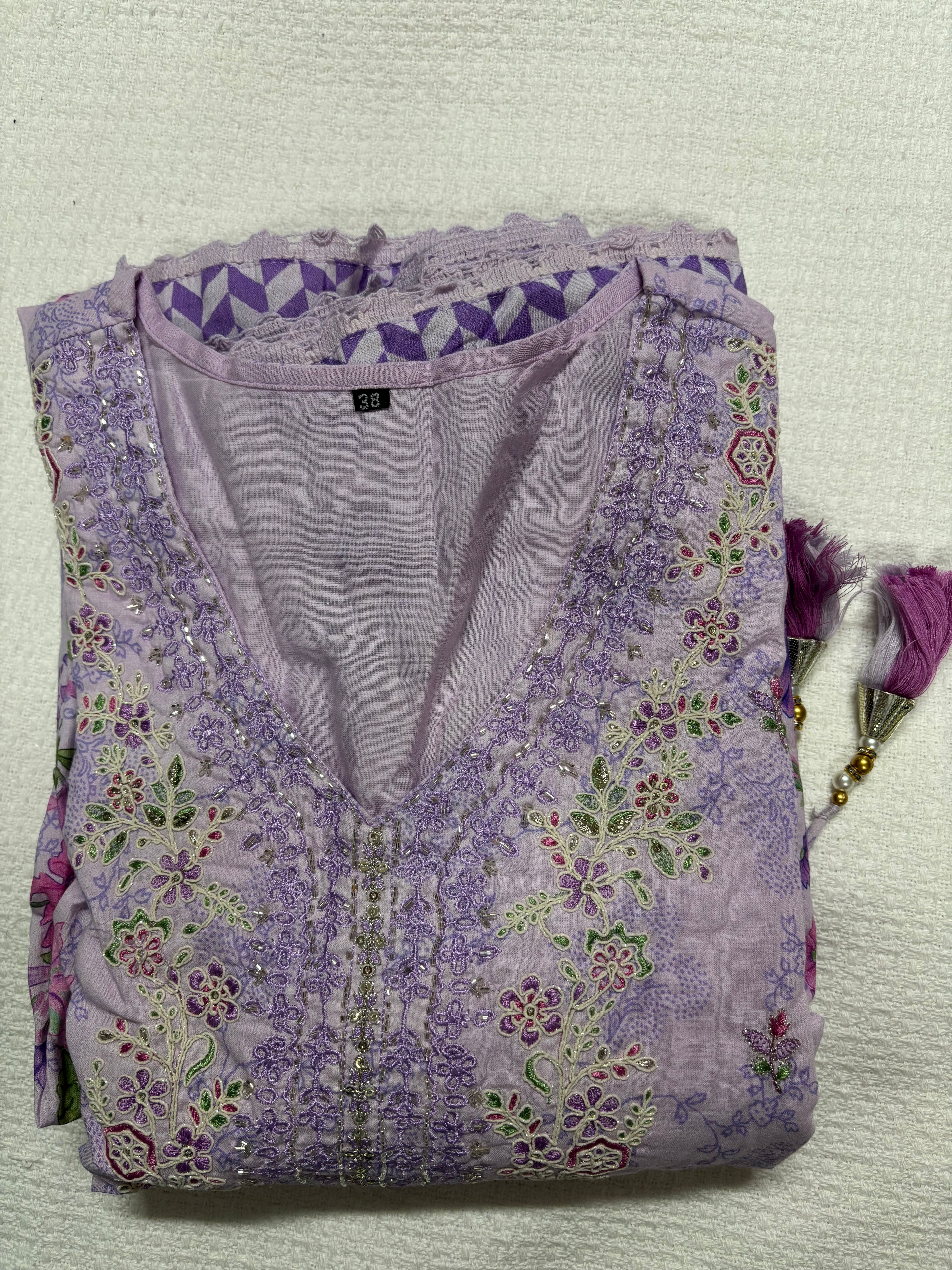 Floral Umbrella Salwar Set On Pure Soft Cotton