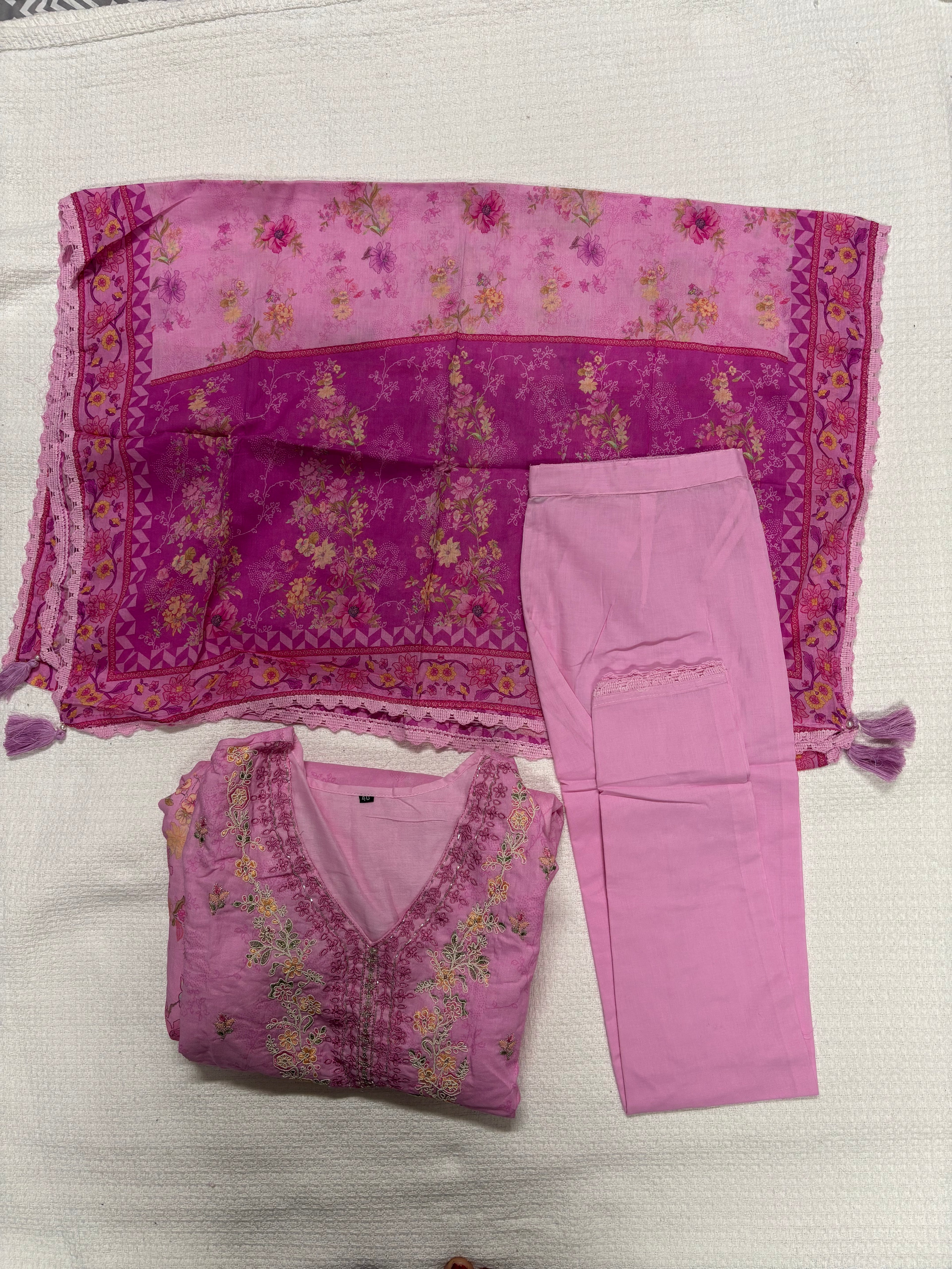 Floral Umbrella Salwar Set On Pure Soft Cotton