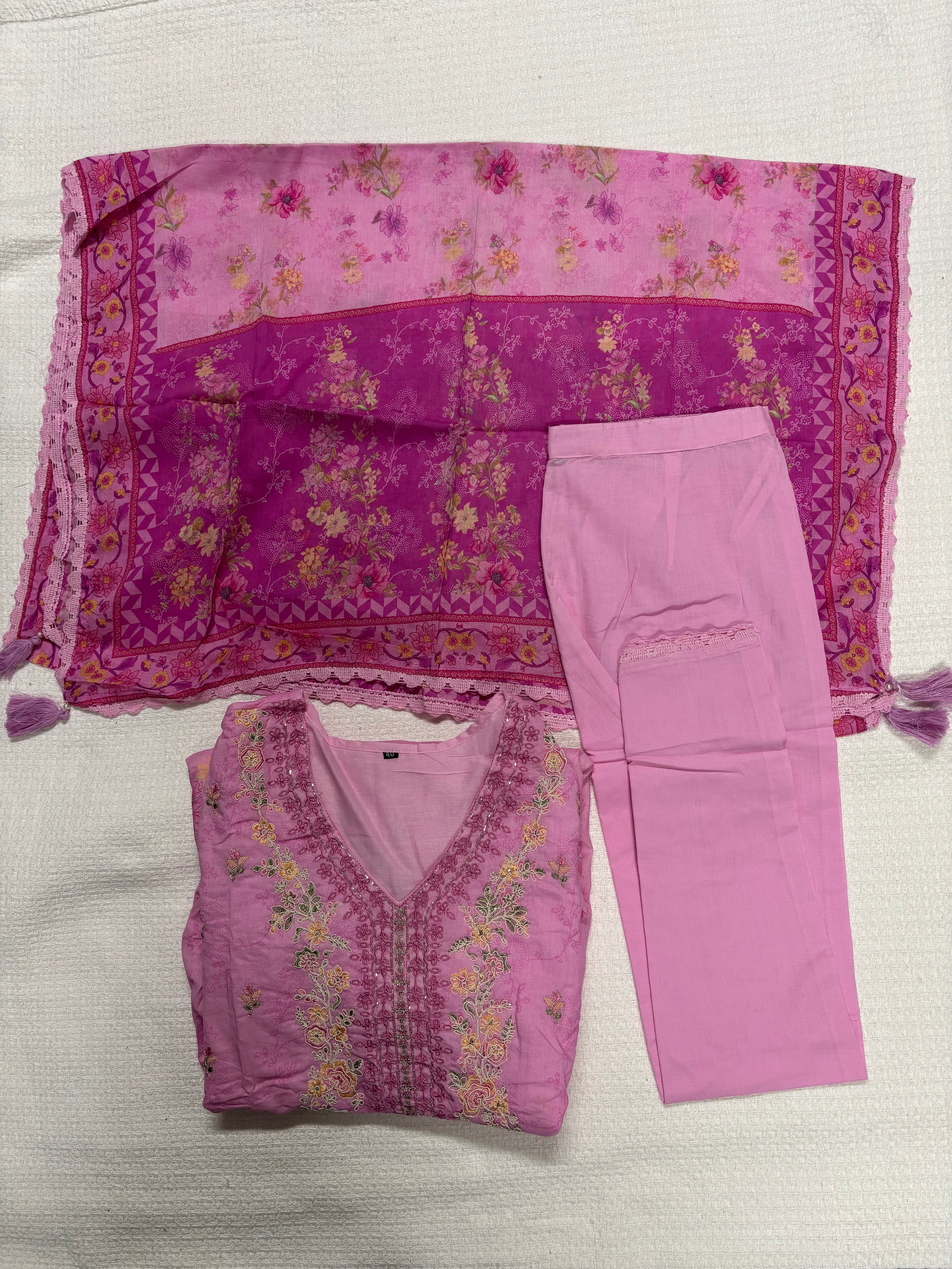 Floral Umbrella Salwar Set On Pure Soft Cotton