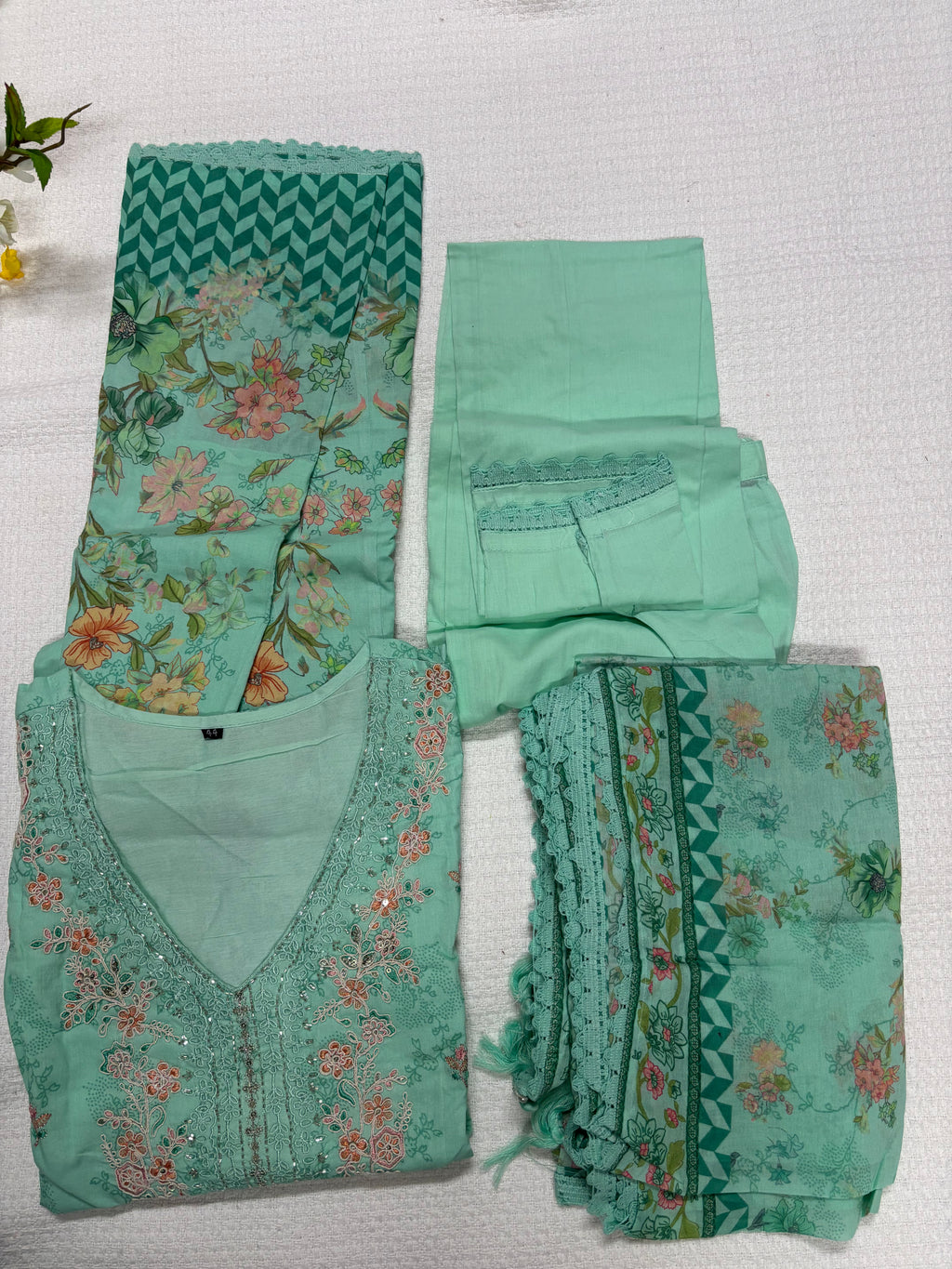 Floral Umbrella Salwar Set On Pure Soft Cotton