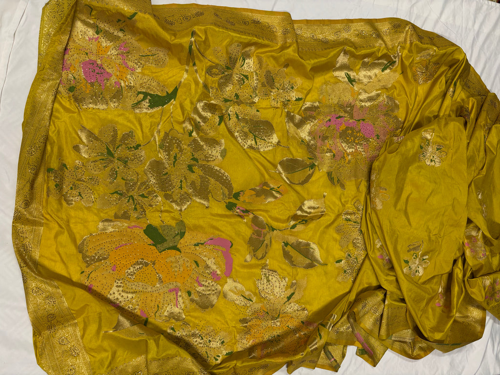 Authentic Banarasi Patrila saree with seroski work