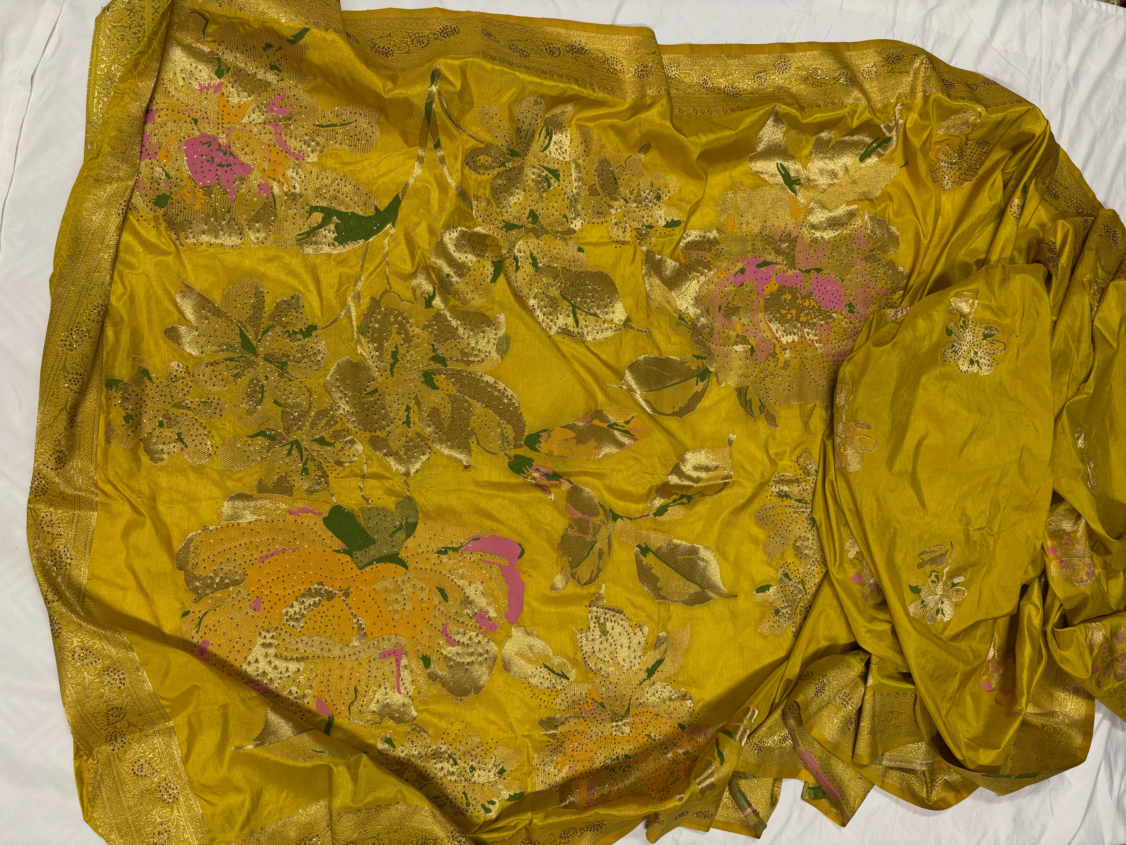 Authentic Banarasi Patrila saree with seroski work