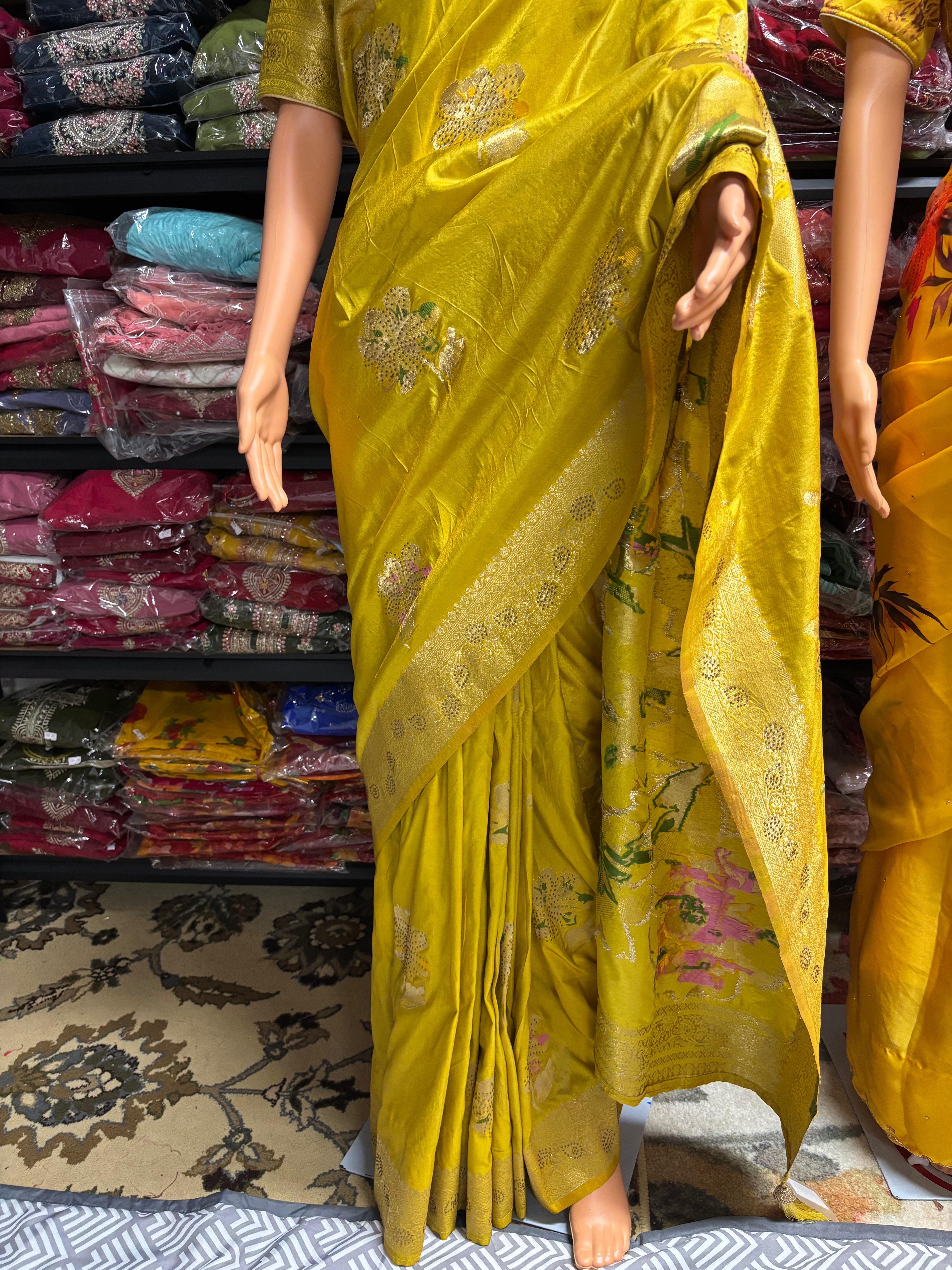 Authentic Banarasi Patrila saree with seroski work