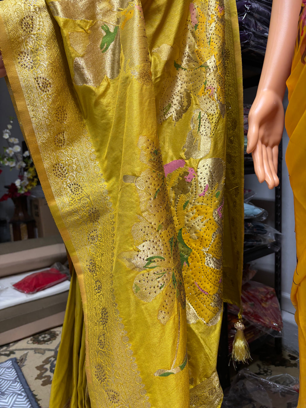 Authentic Banarasi Patrila saree with seroski work