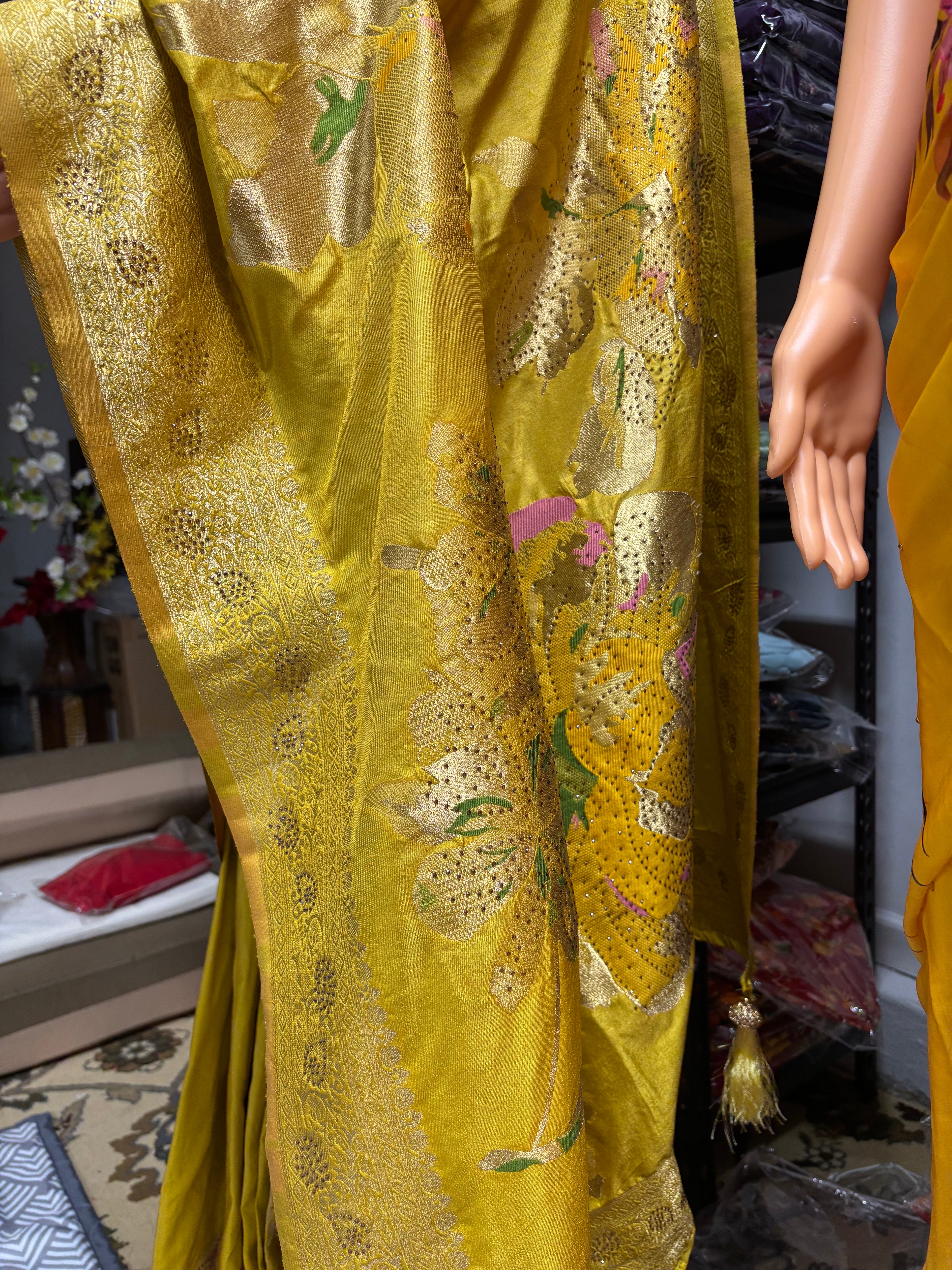 Authentic Banarasi Patrila saree with seroski work