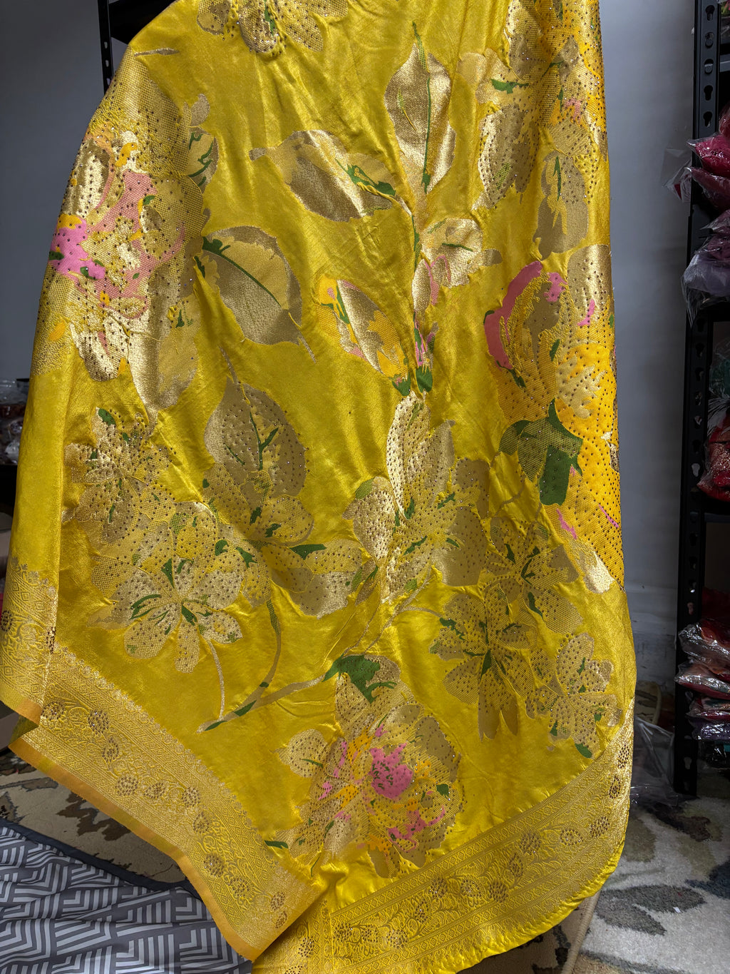 Authentic Banarasi Patrila saree with seroski work