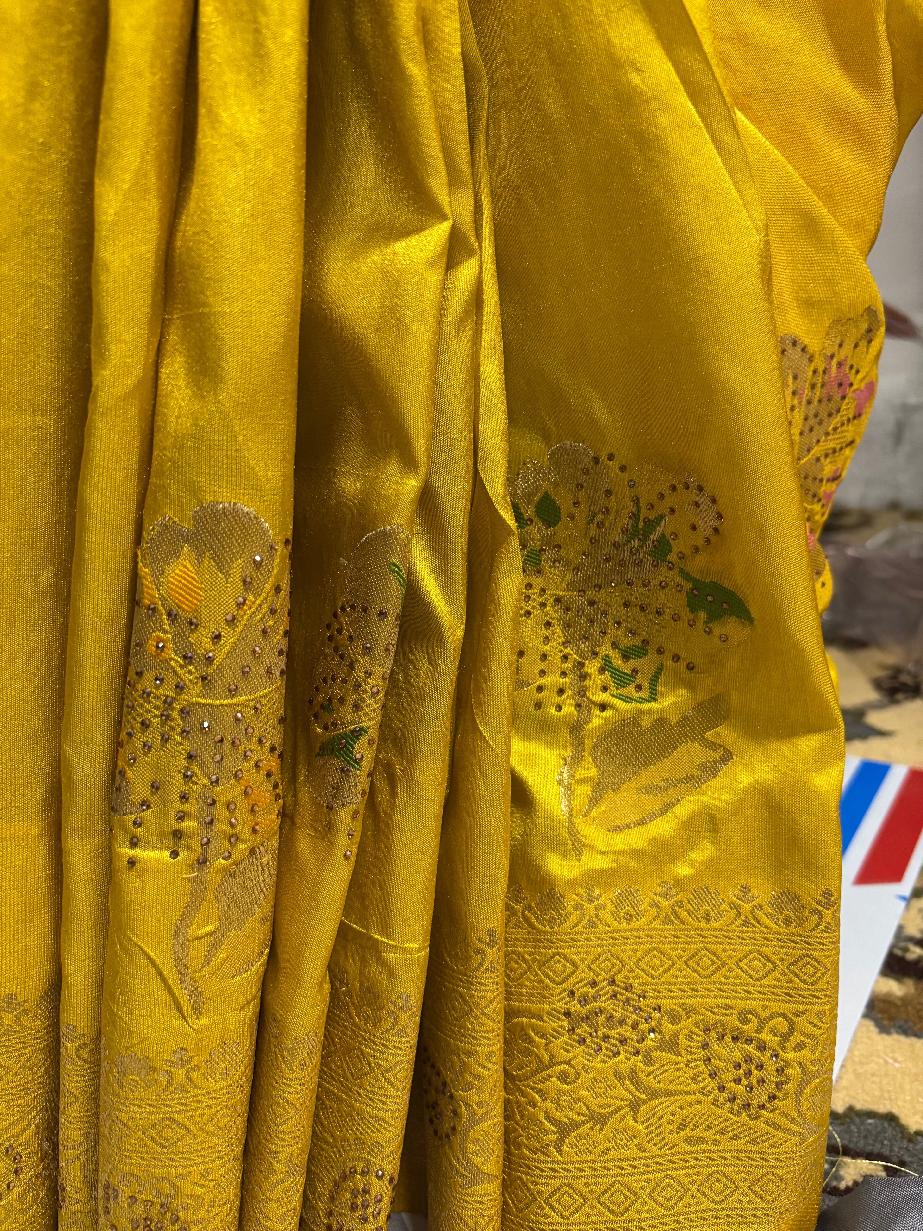 Authentic Banarasi Patrila saree with seroski work
