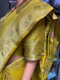 Authentic Banarasi Patrila Seroski Worked Saree With Fully Stiched Blouse