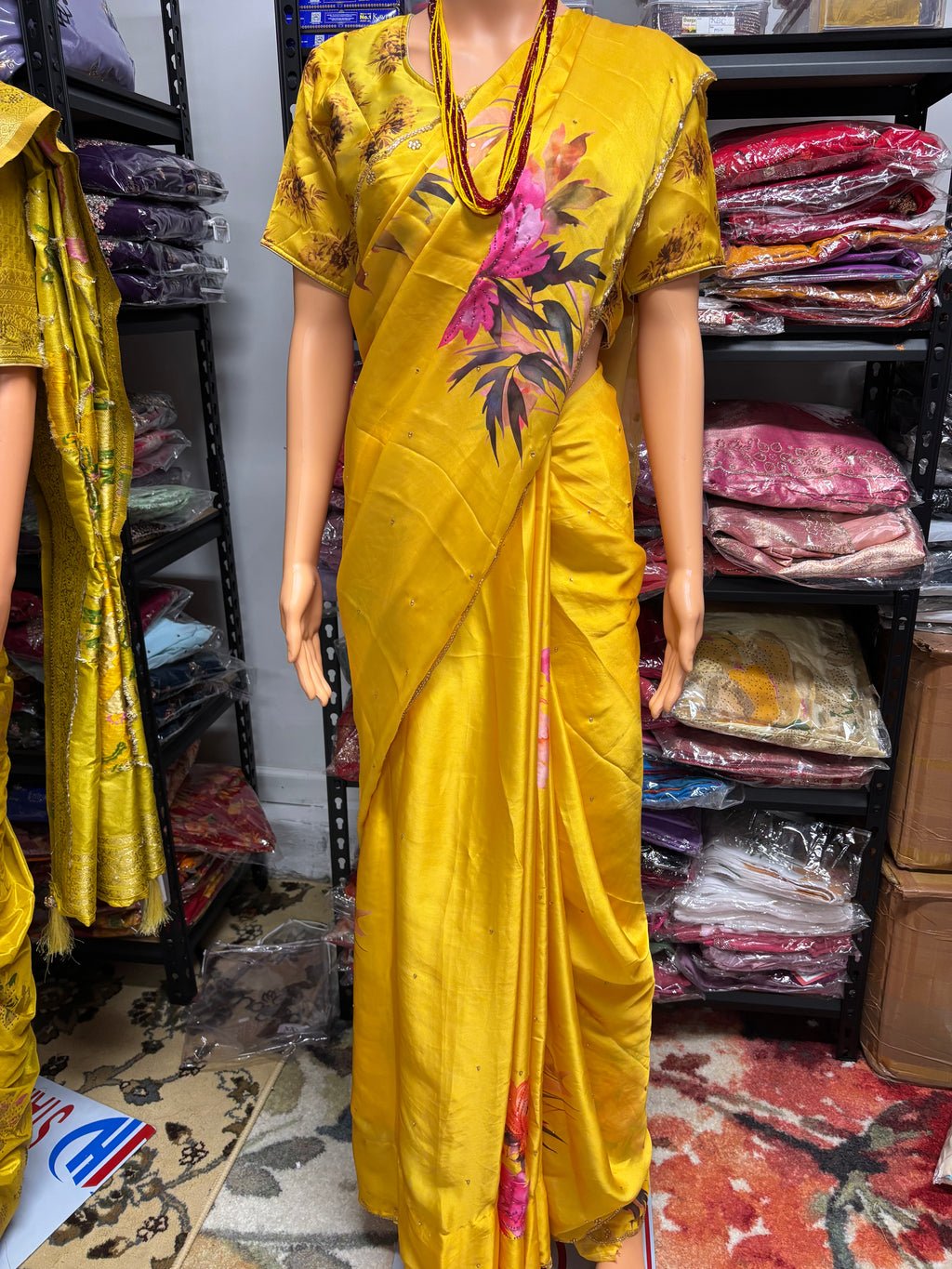 Handworked Fendy Silk Saree With Fully Stiched Blouse