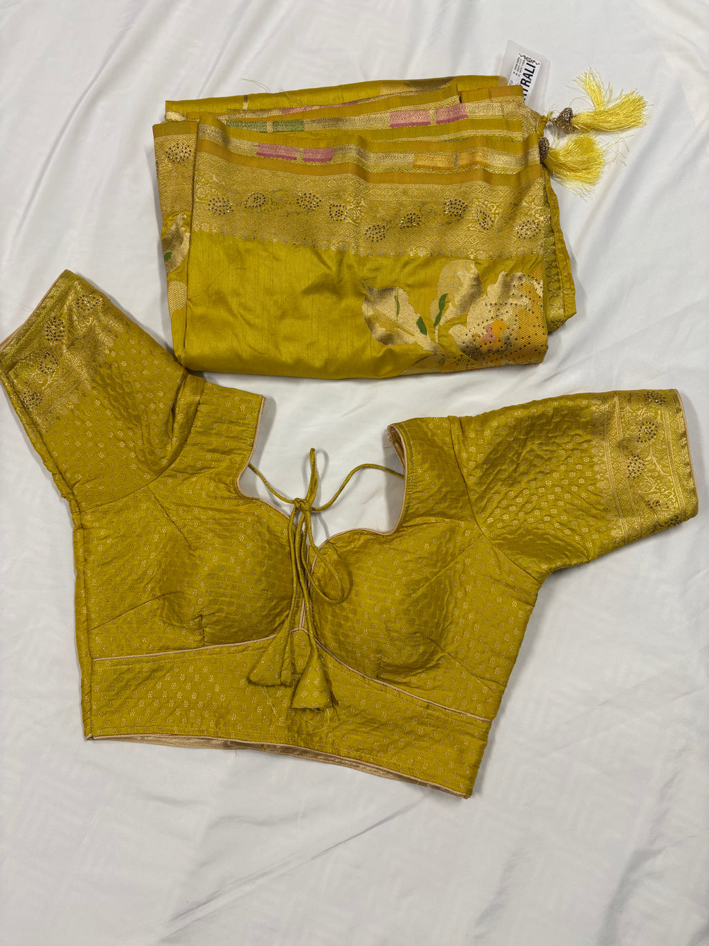 Authentic Banarasi Patrila saree with seroski work