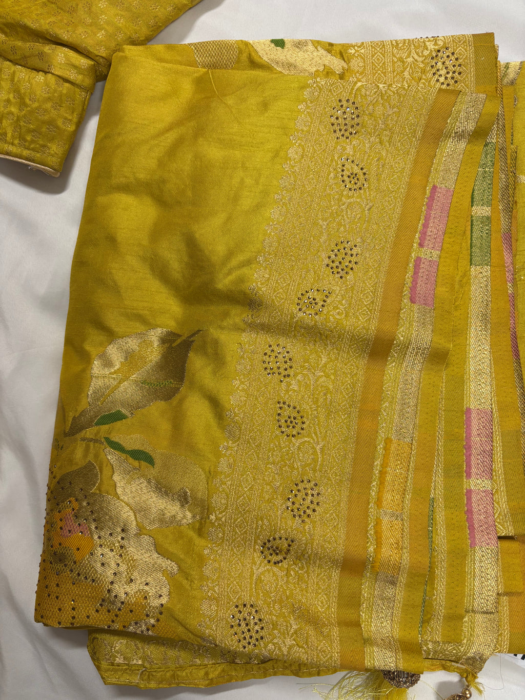 Authentic Banarasi Patrila saree with seroski work