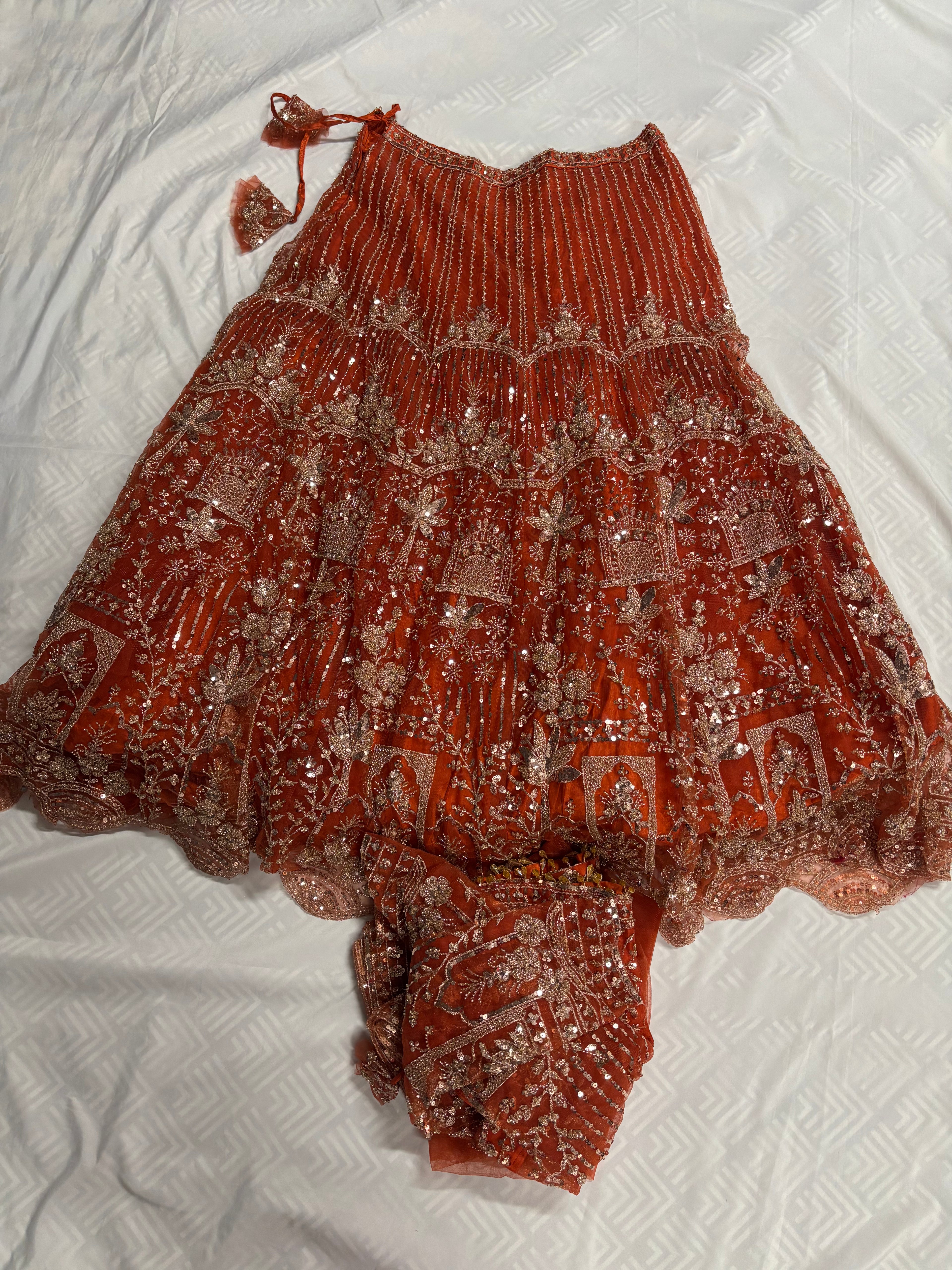 Lehanga With Heavy Embroidery And Stone Work