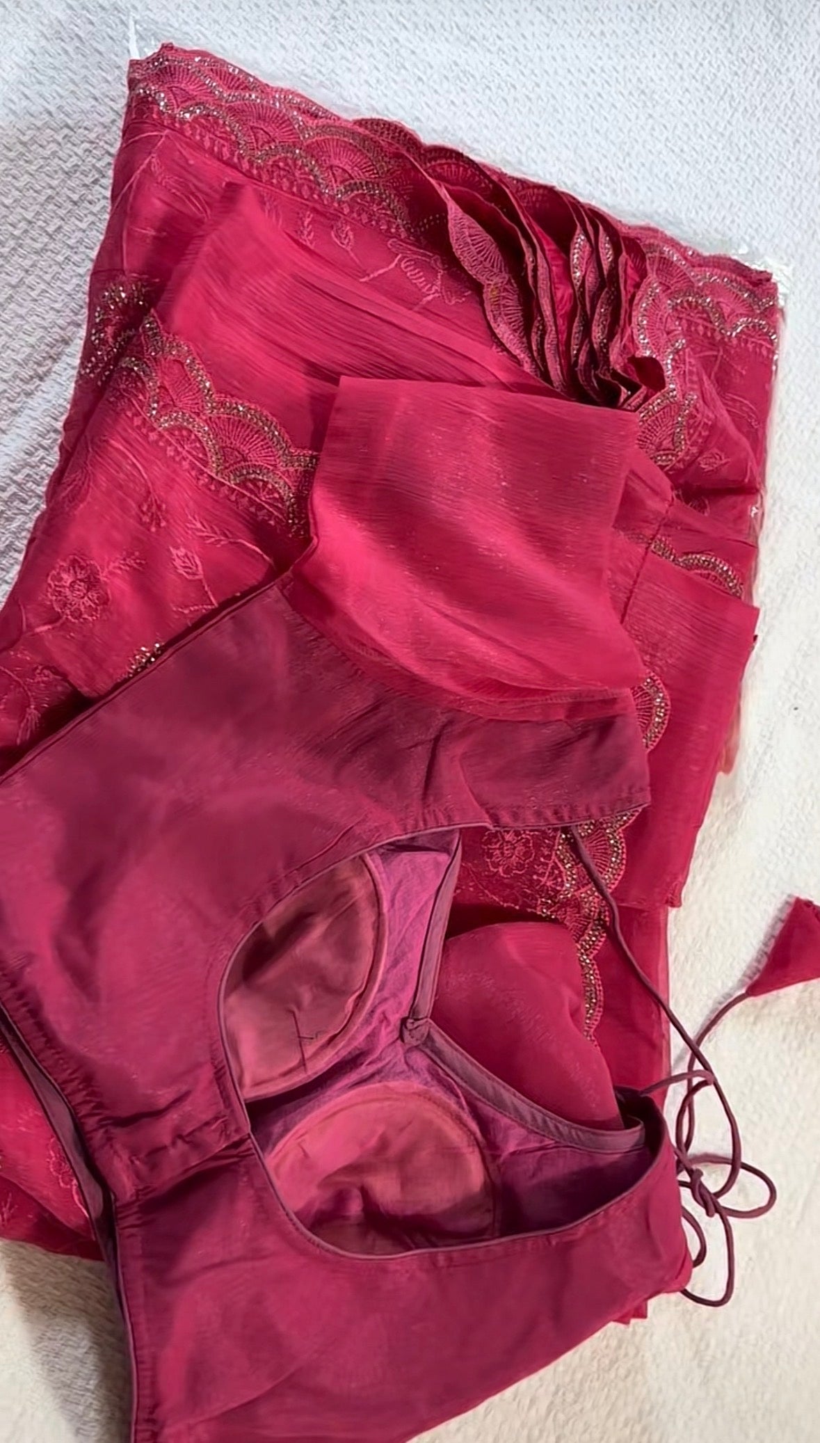 Nimboli Silk Saree On Embroidary and Seroski Work With Stiched Blouse