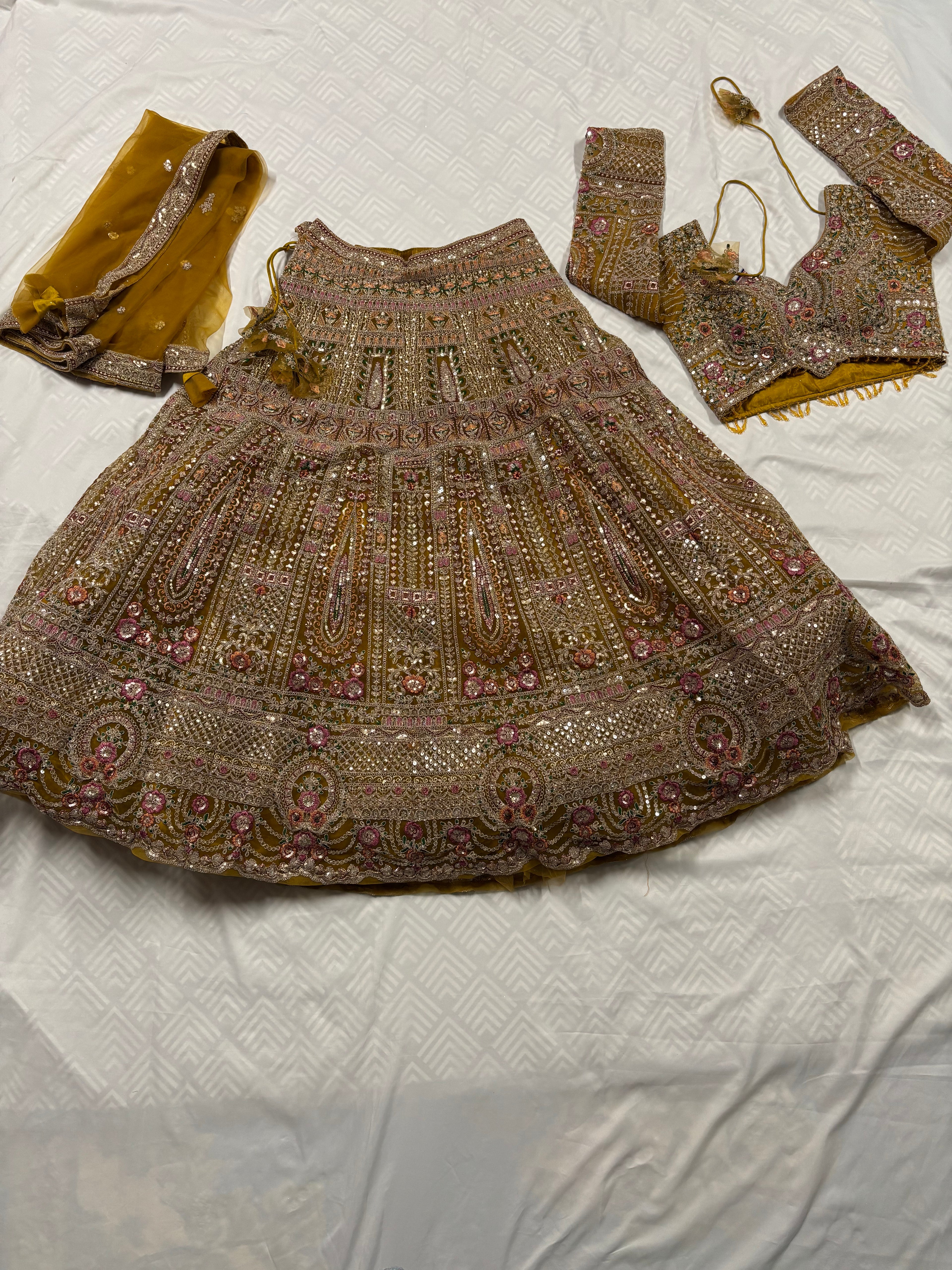Lehanga With Heavy Embroidery And Stone Work