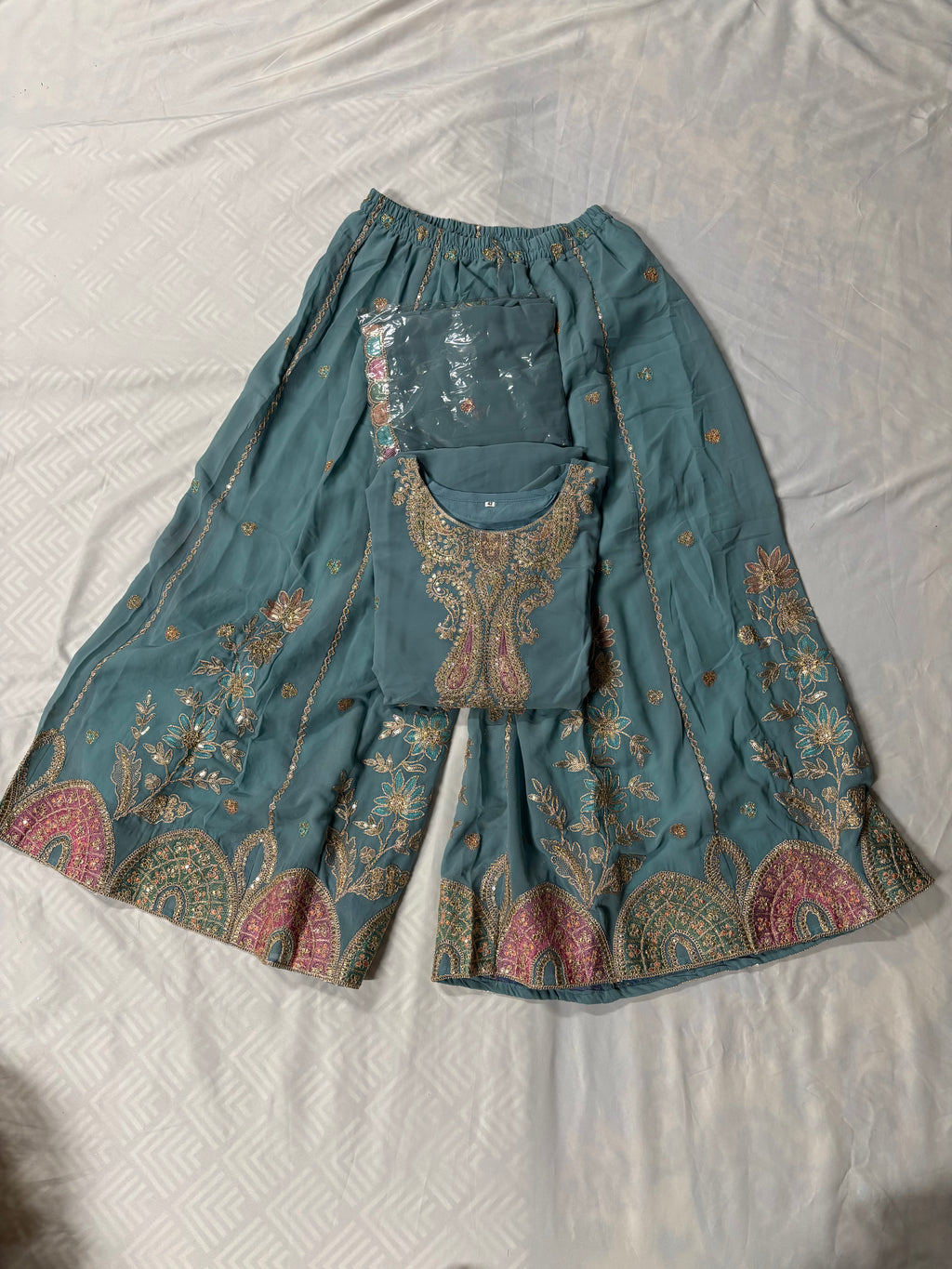 Priyam Plazzo Set With embroidary work