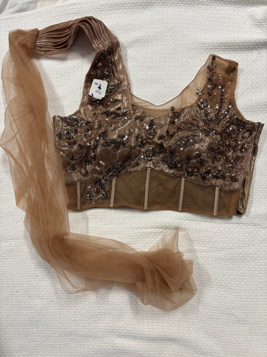 Boutique Worked Lehanga with Dupatta attached on Blouse