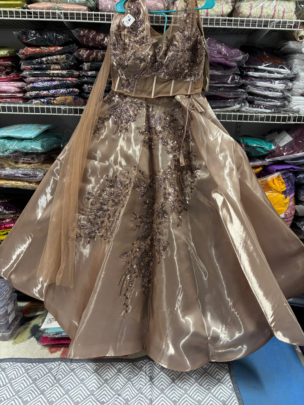 Boutique Worked Lehanga with Dupatta attached on Blouse