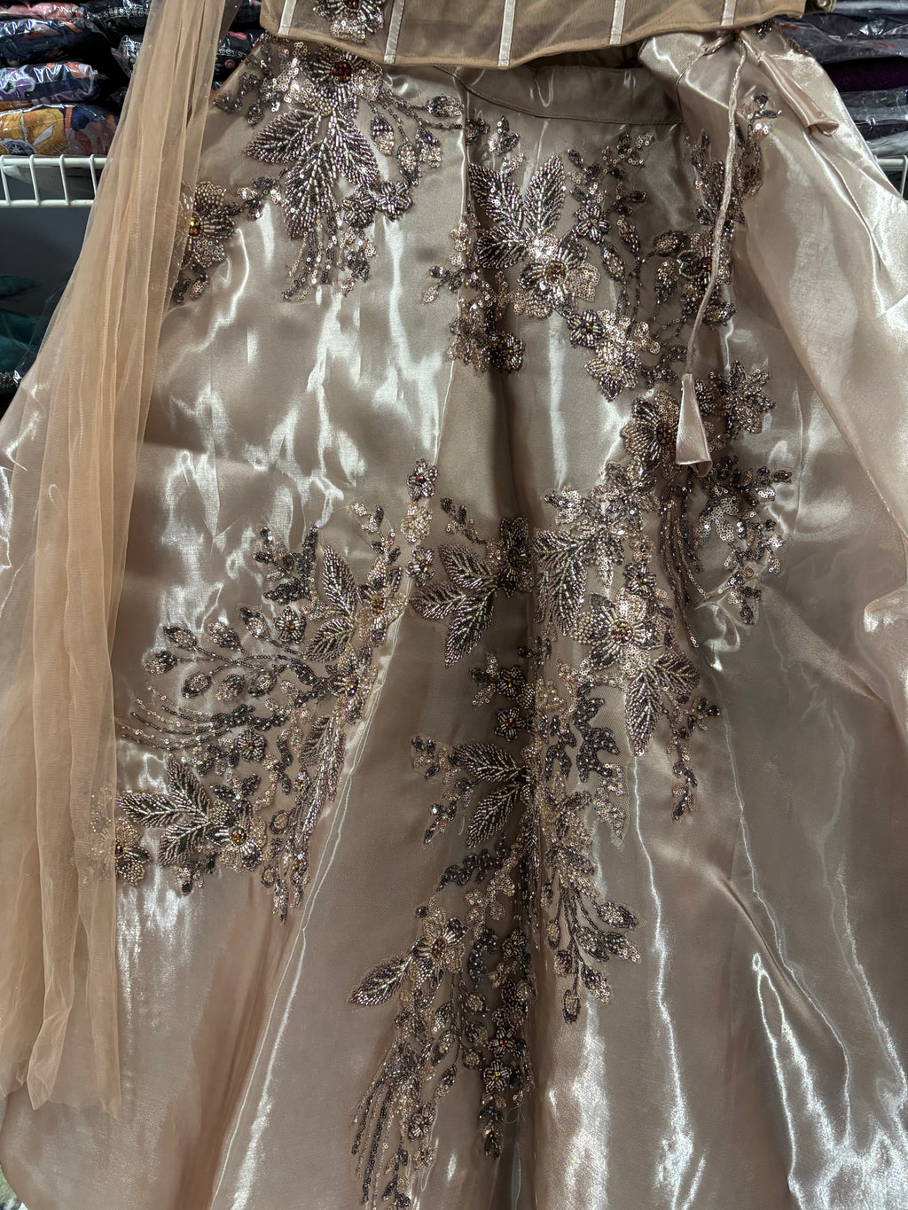Boutique Worked Lehanga with Dupatta attached on Blouse