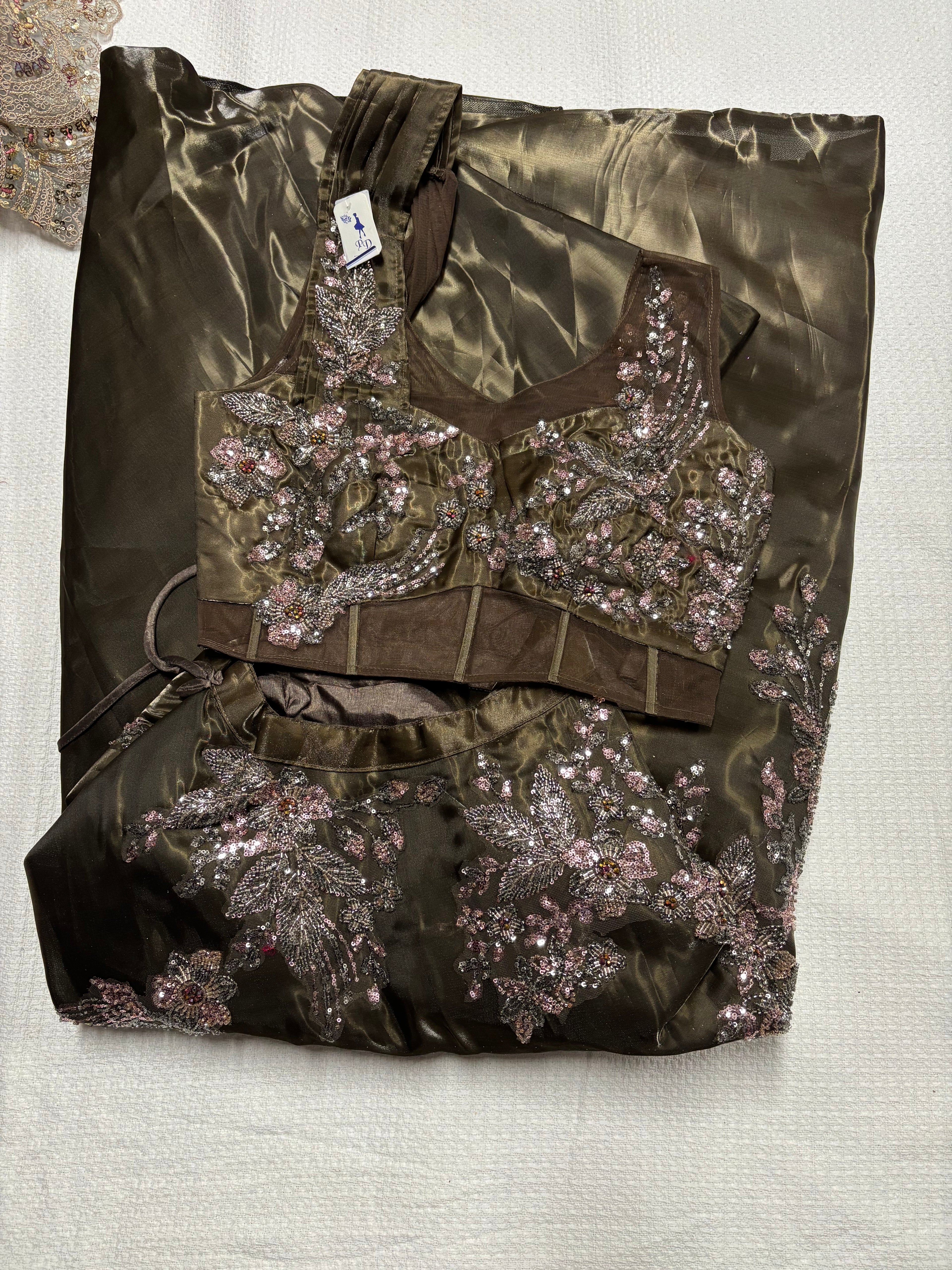 Boutique Worked Lehanga with Dupatta attached on Blouse