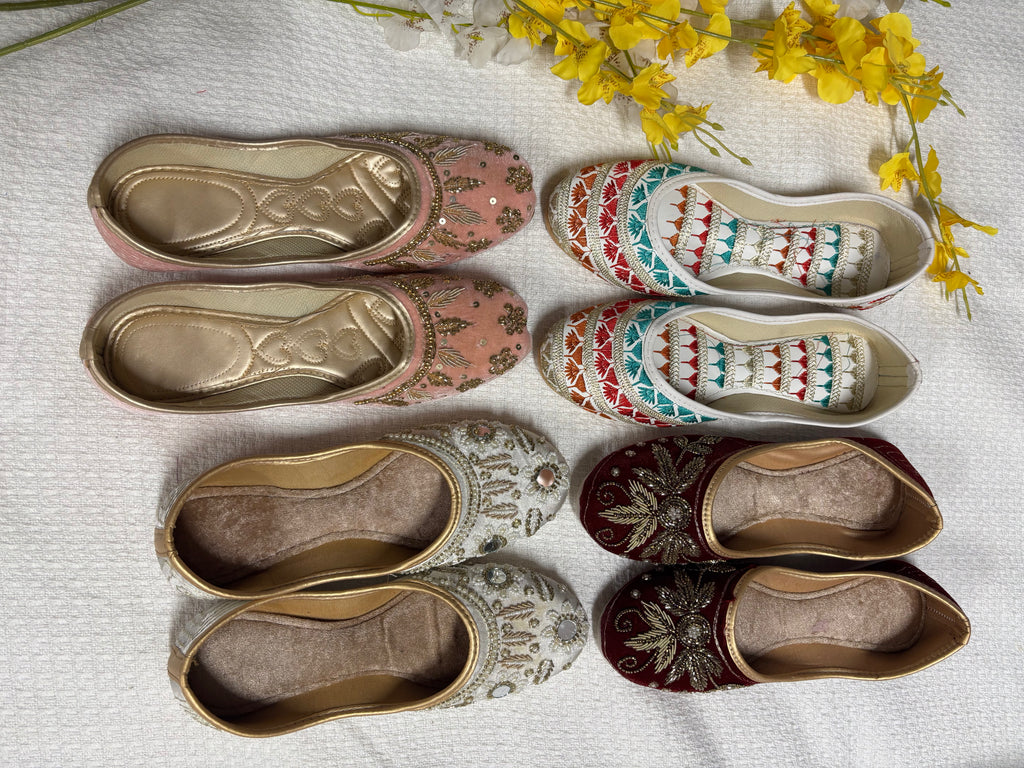 Embroidered and Stone Hand Work Khussa Sandal: Indian and Pakistani Jutti with Beads