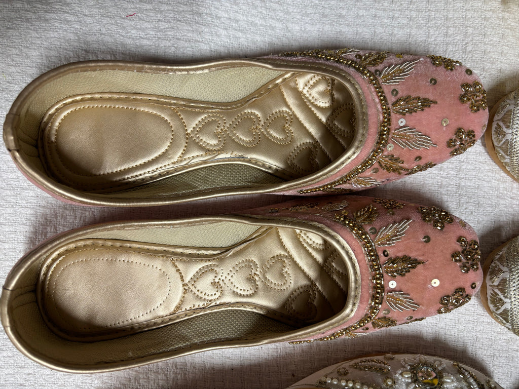 Embroidered and Stone Hand Work Khussa Sandal: Indian and Pakistani Jutti with Beads