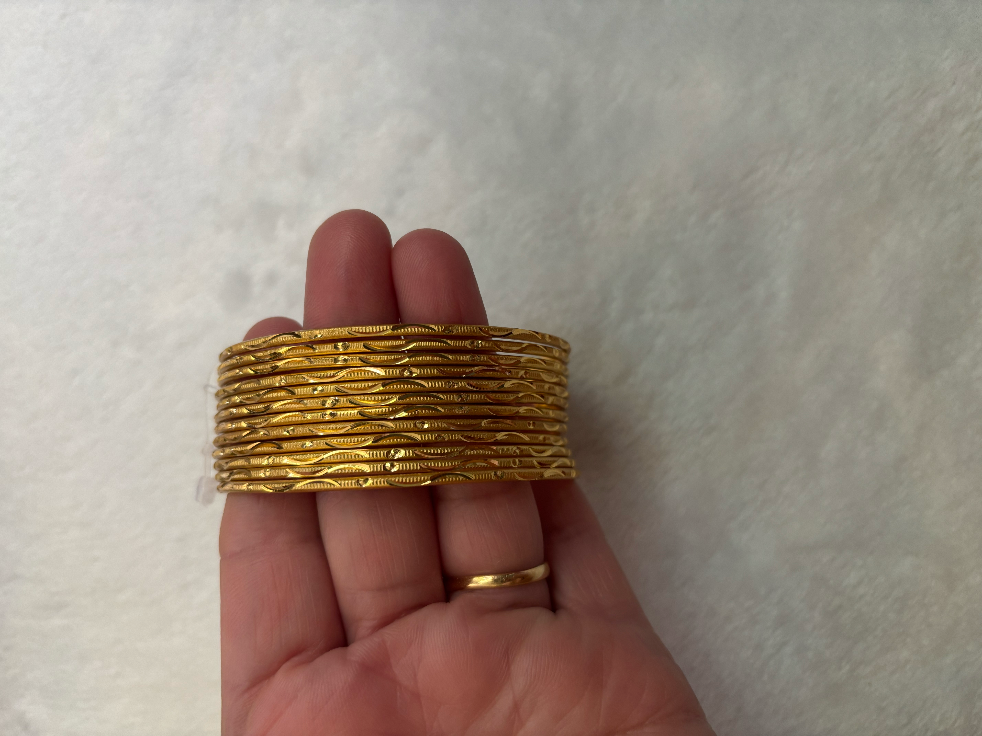 Gold Plated Bangles One Dozen
