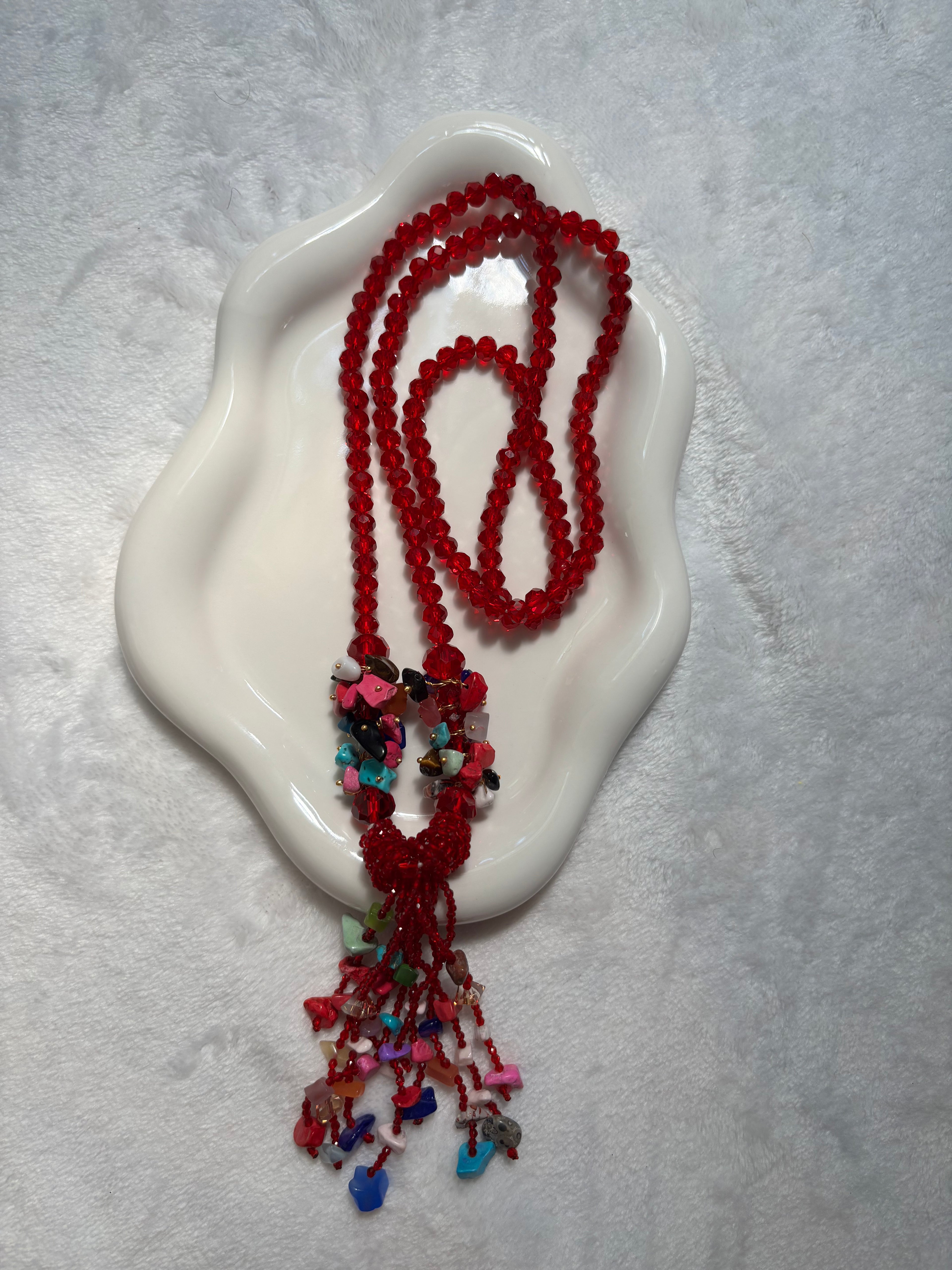Handmade Necklace Made With Natural Stone and Crystal