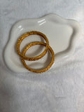 Two Pieces Of Gold Plated Golden Bangles.