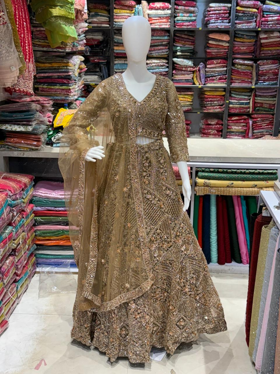Lehanga With Heavy Embroidery And Stone Work