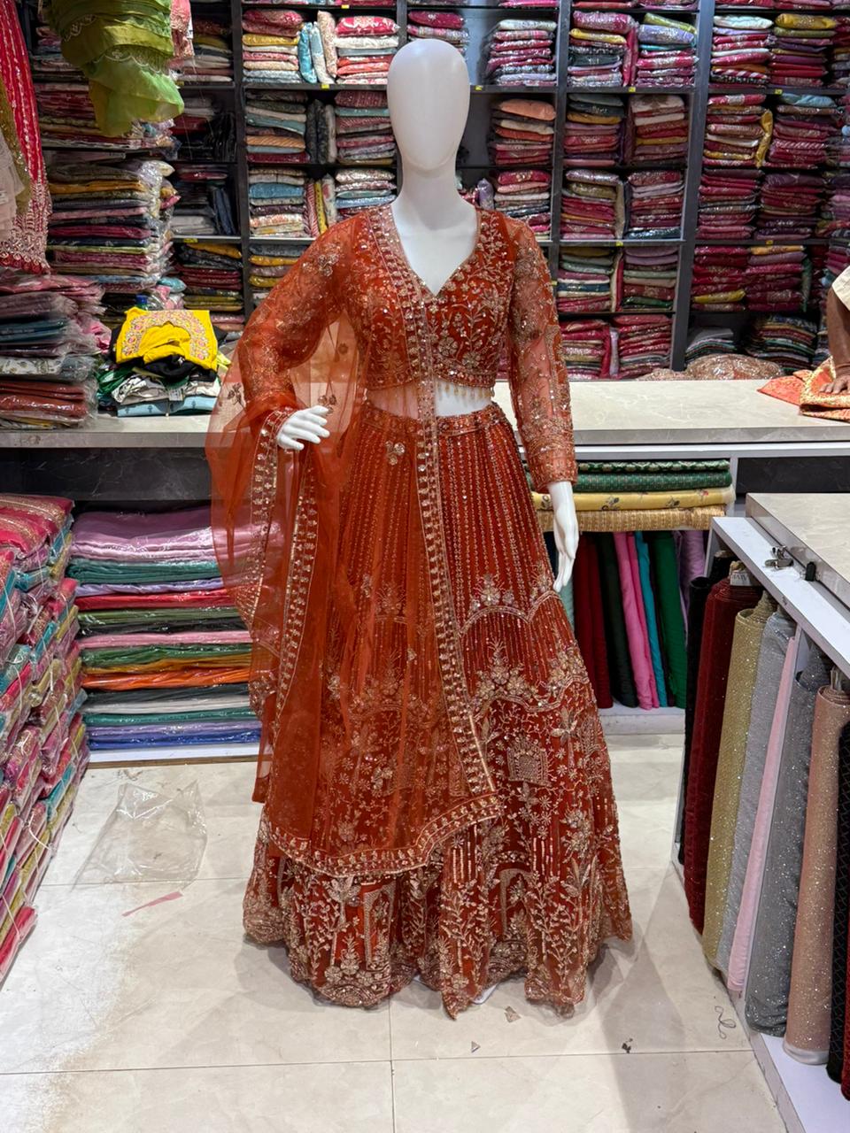 Lehanga With Heavy Embroidery And Stone Work