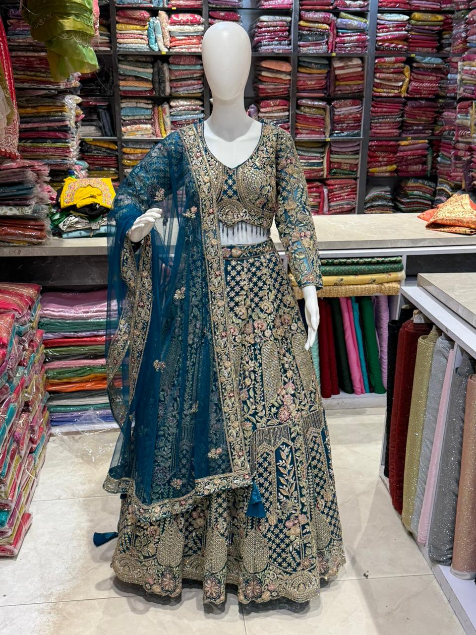 Lehanga With Heavy Embroidery And Stone Work
